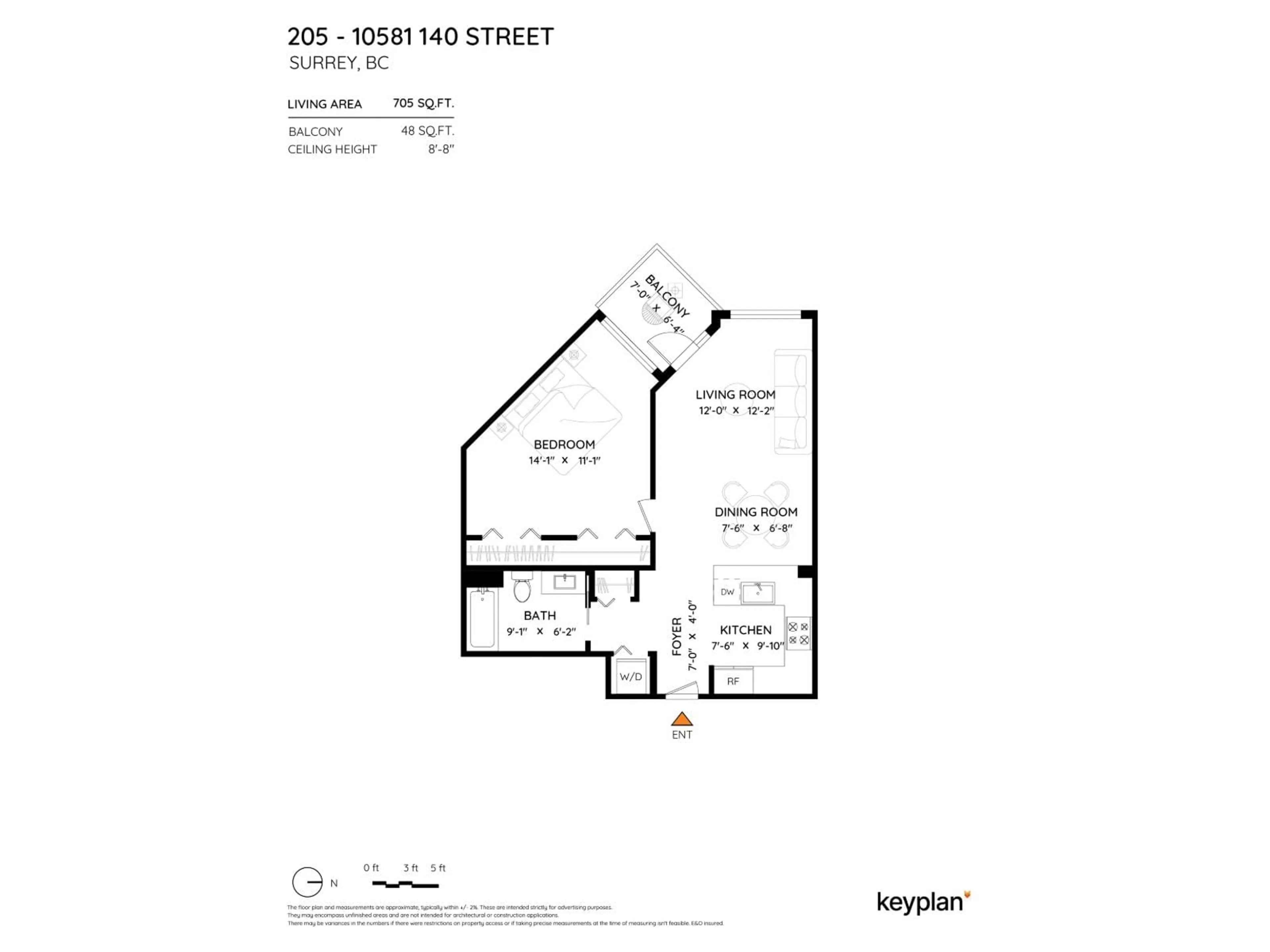 Floor plan for 205 - 10581 140 STREET, Surrey British Columbia V3T0M7