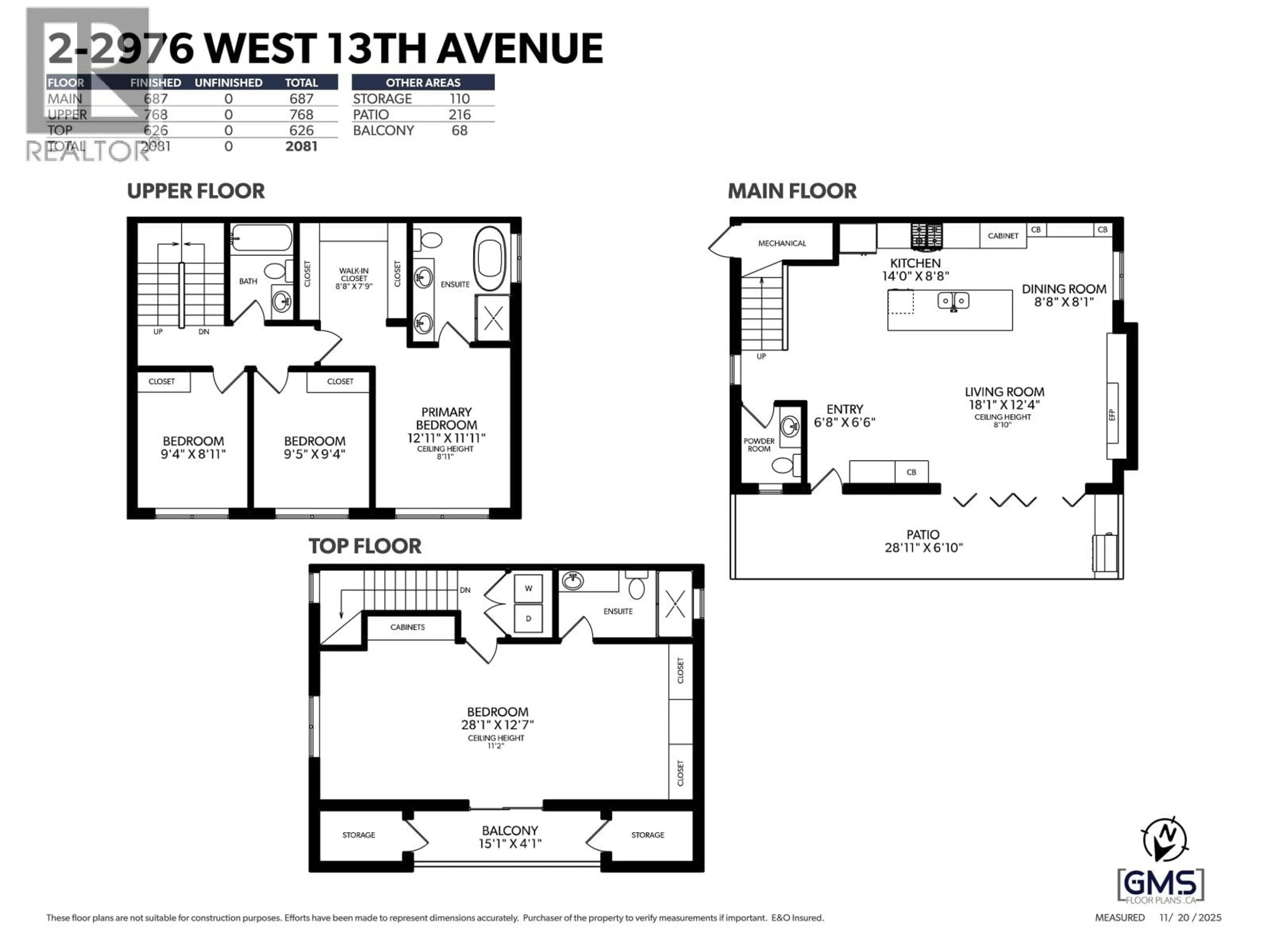 Floor plan for 2 - 2976 13TH AVENUE, Vancouver British Columbia V6K2T9