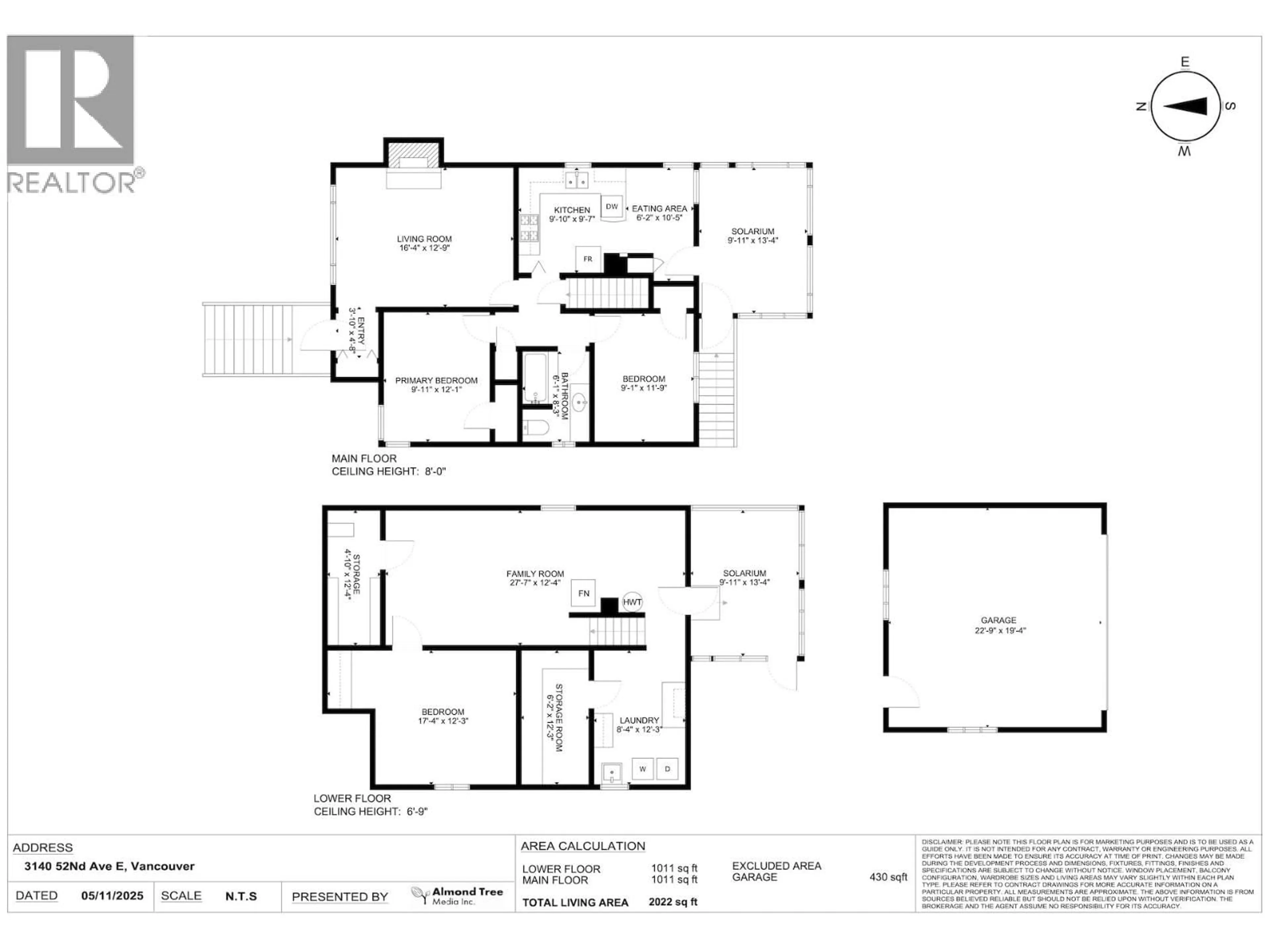 Floor plan for 3140 52ND AVENUE, Vancouver British Columbia V5S1T8