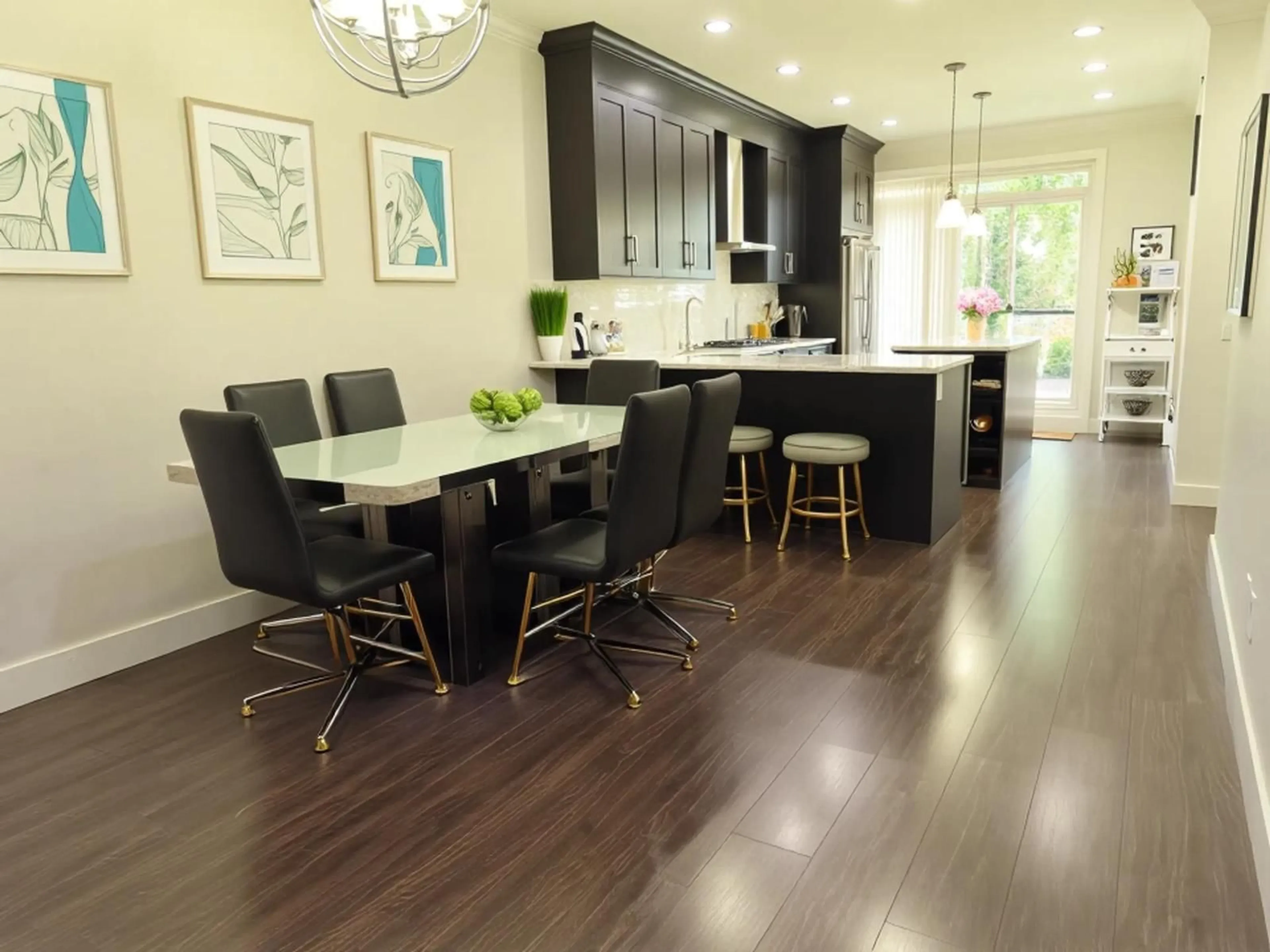 Contemporary kitchen, wood/laminate floor for 195 - 13898 64 AVENUE, Surrey British Columbia V3W1L6