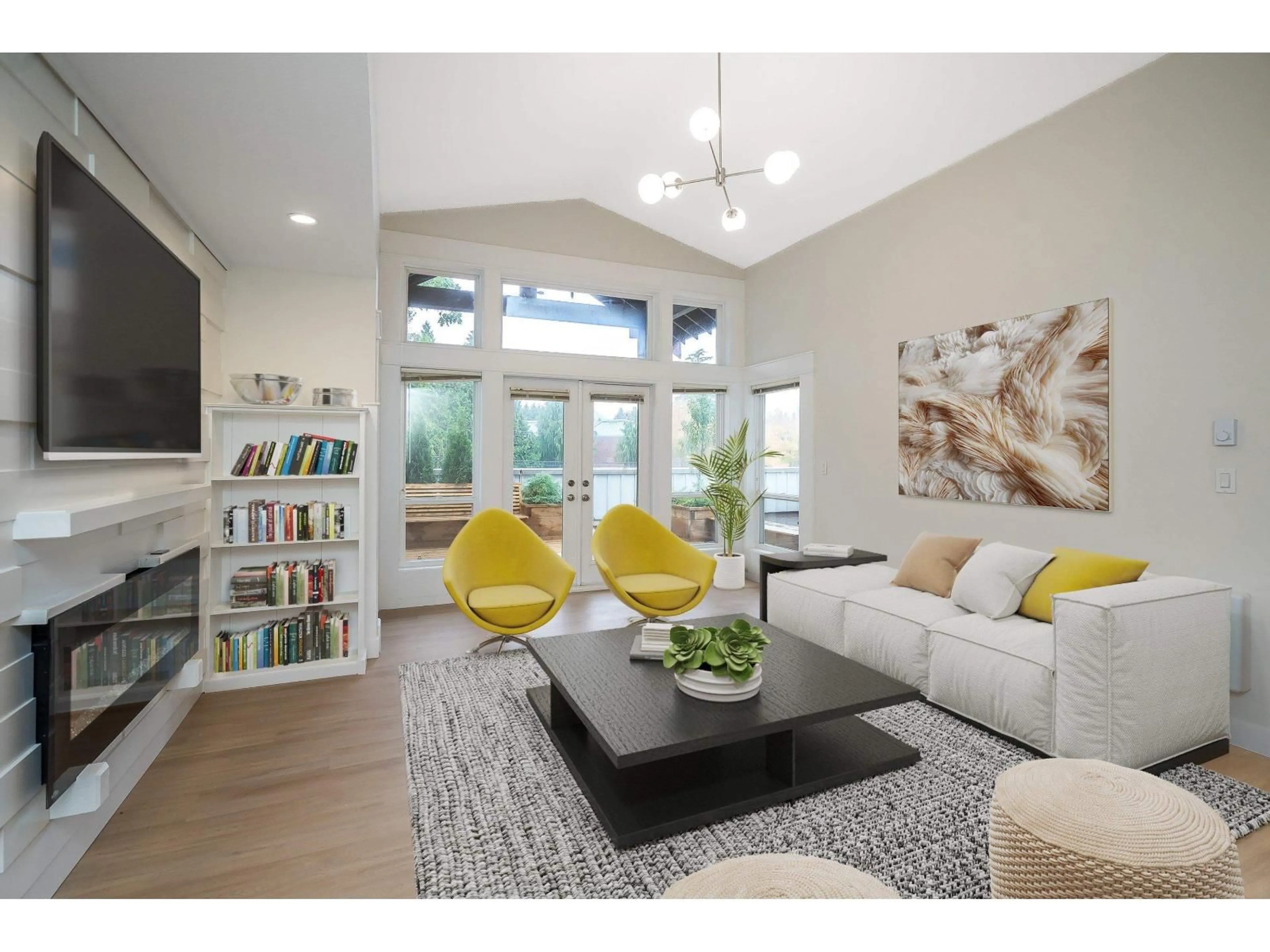 Living room with furniture, wood/laminate floor for 208 - 2828 152 STREET, Surrey British Columbia V4P1G6