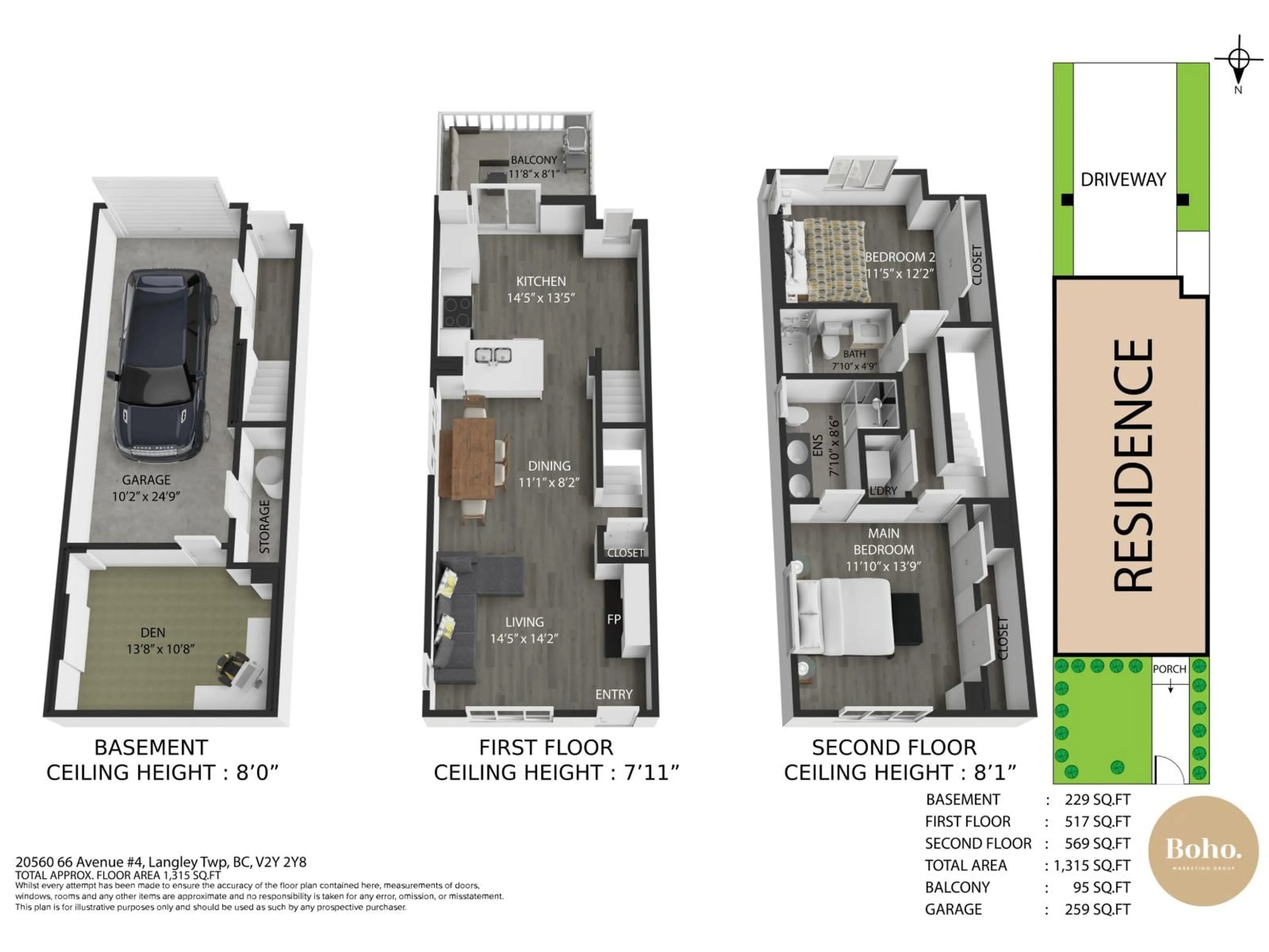 Floor plan for 4 - 20560 66 AVENUE, Langley British Columbia V2Y2Y8