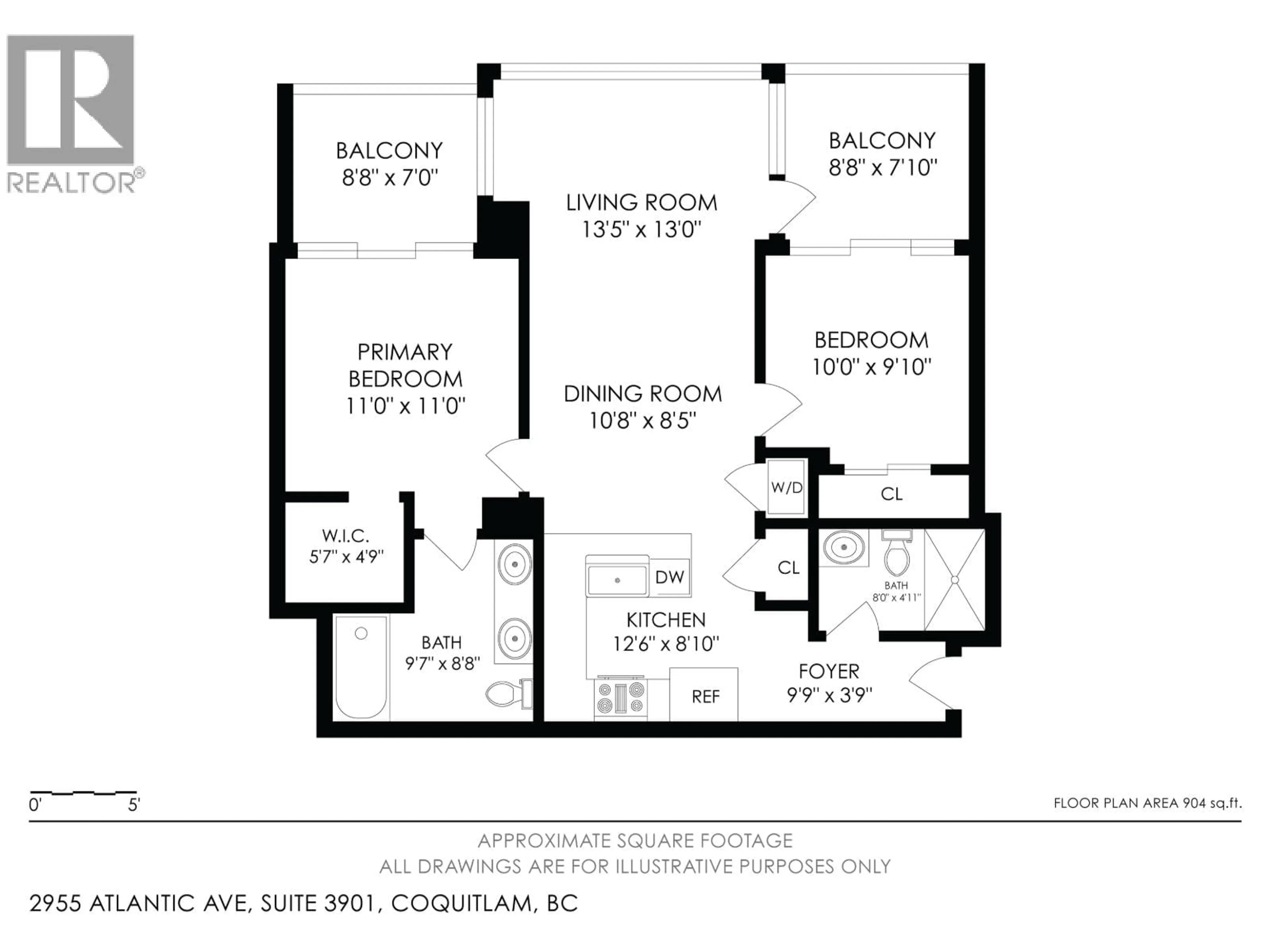 Floor plan for 3901 - 2955 ATLANTIC AVENUE, Coquitlam British Columbia V3B0H9