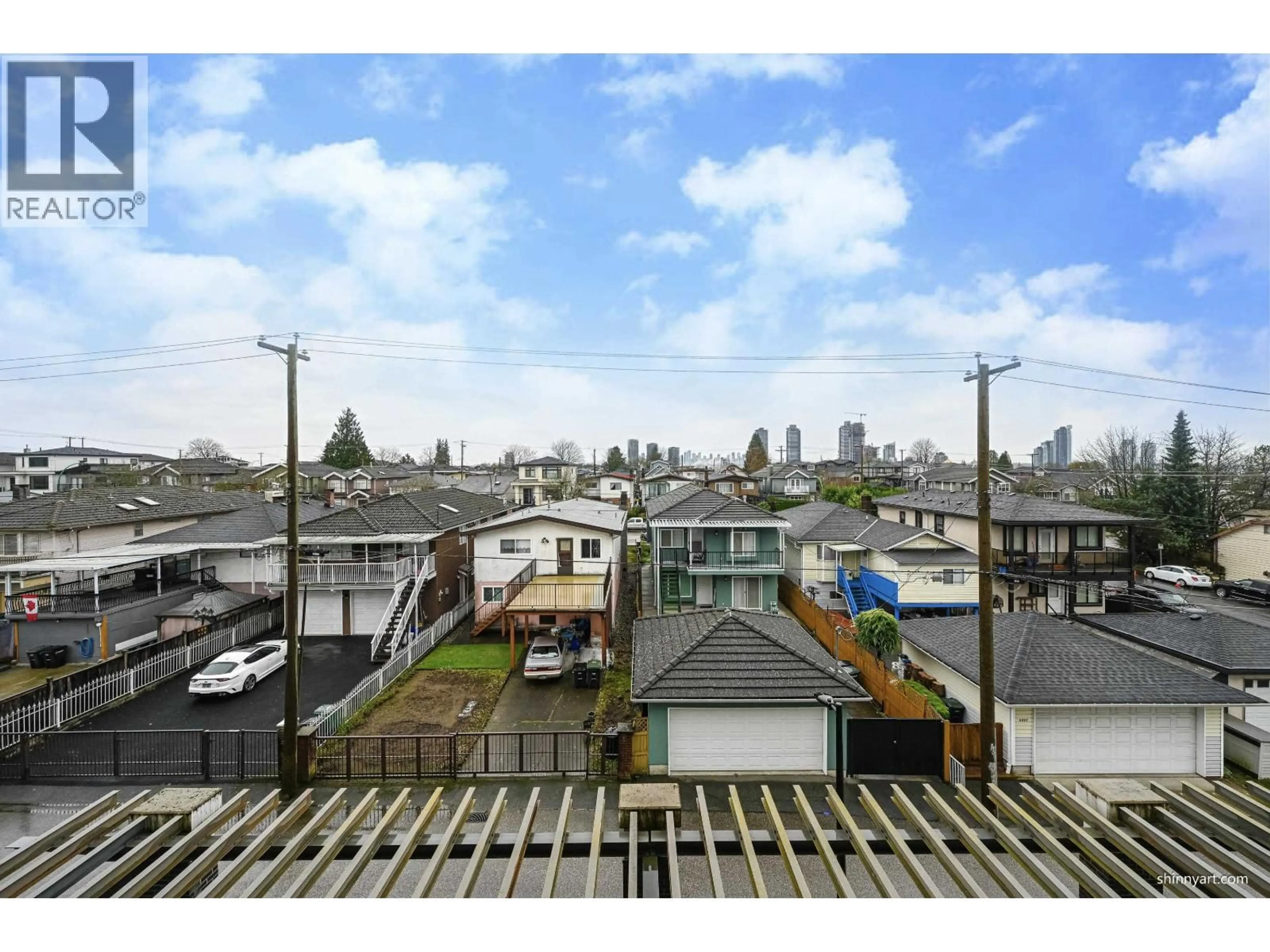 Patio, city buildings view from balcony for 306 - 438 GAMMA AVENUE, Burnaby British Columbia V5C0J7