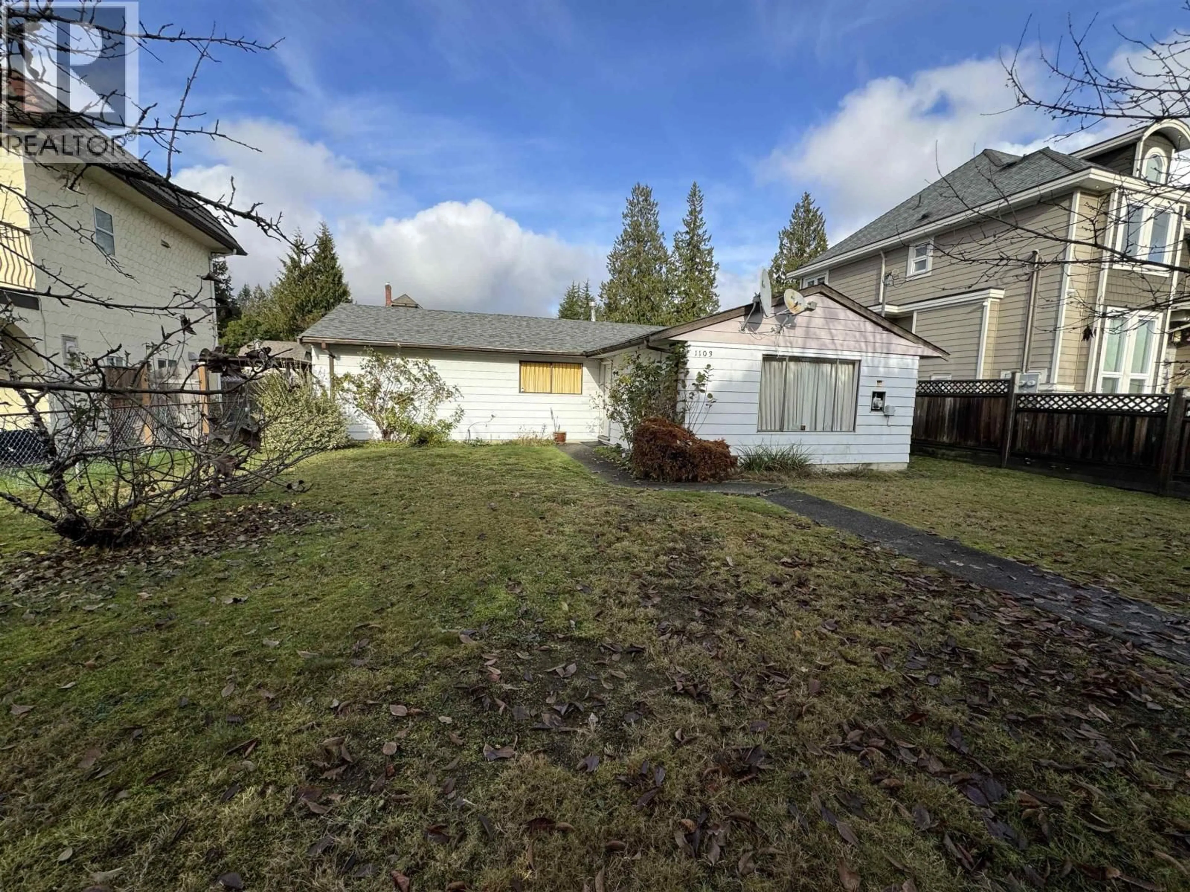 A pic from outside/outdoor area/front of a property/back of a property/a pic from drone, street for 1103 COMO LAKE AVENUE, Coquitlam British Columbia V3J3N9