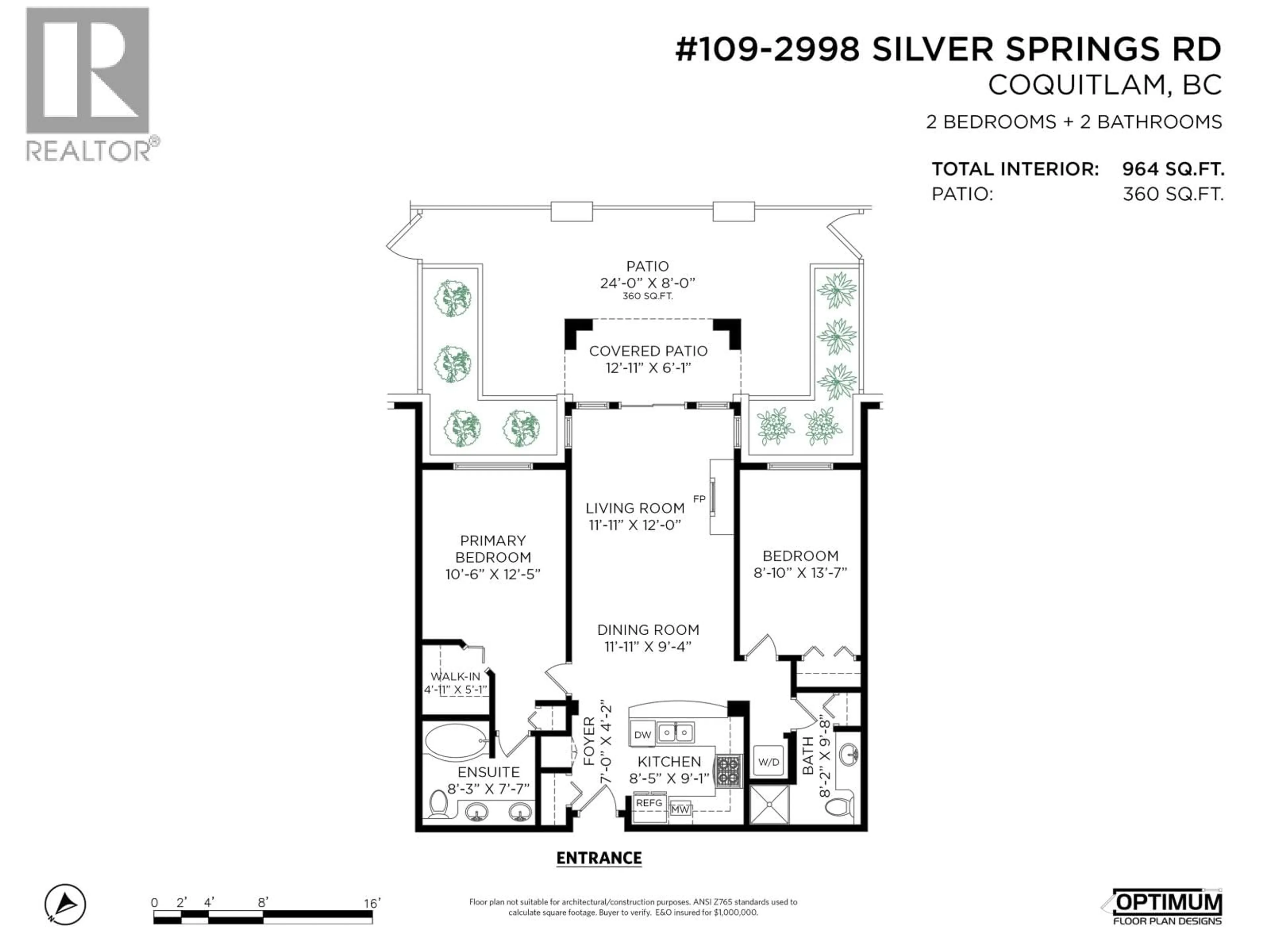 Floor plan for 109 - 2998 SILVER SPRINGS BOULEVARD, Coquitlam British Columbia V3E3R7