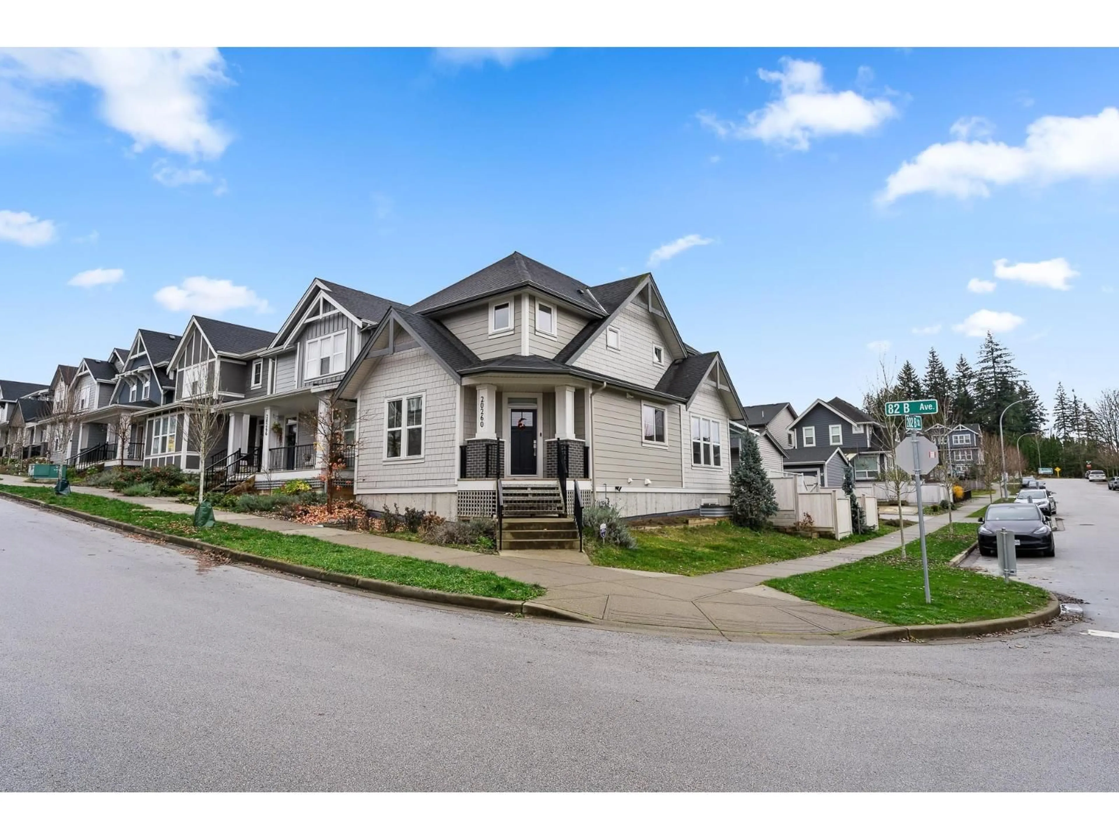 Home with vinyl exterior material, street for 20260 82B AVENUE, Langley British Columbia V2Y0Y9