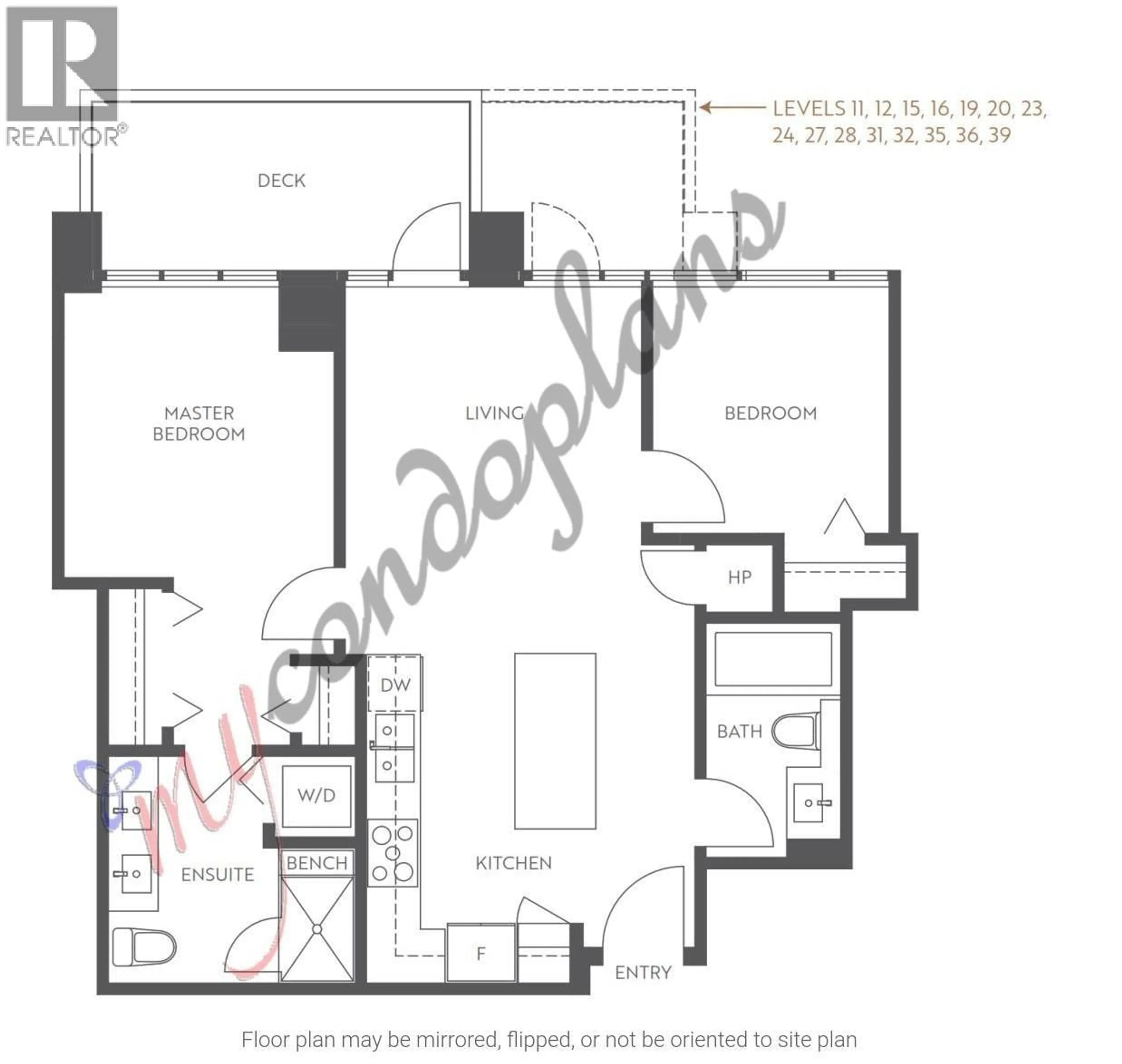 Floor plan for 3504 - 1182 WESTWOOD STREET, Coquitlam British Columbia V3B0T9