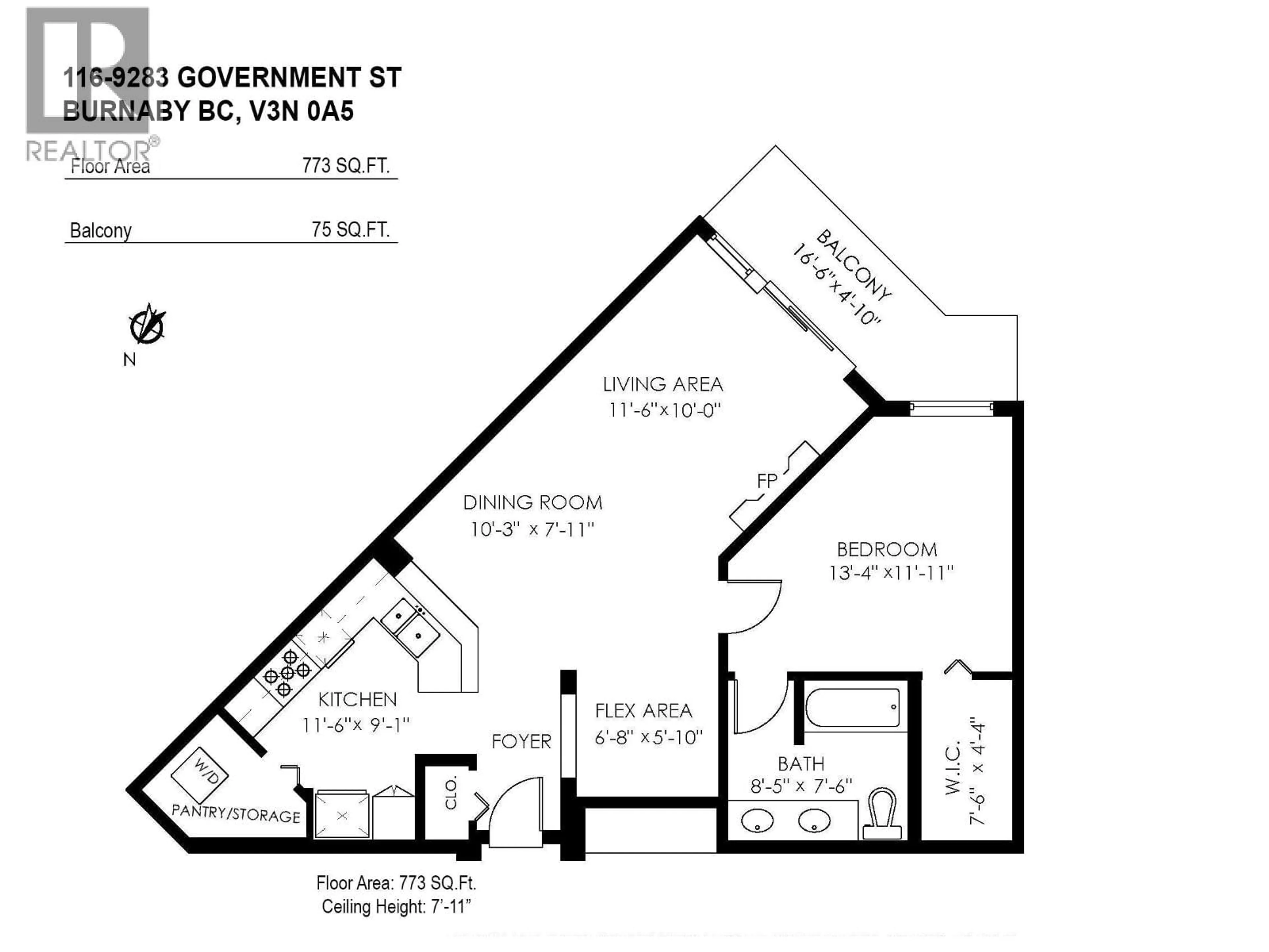 Floor plan for 116 - 9283 GOVERNMENT STREET, Burnaby British Columbia V3N0A5