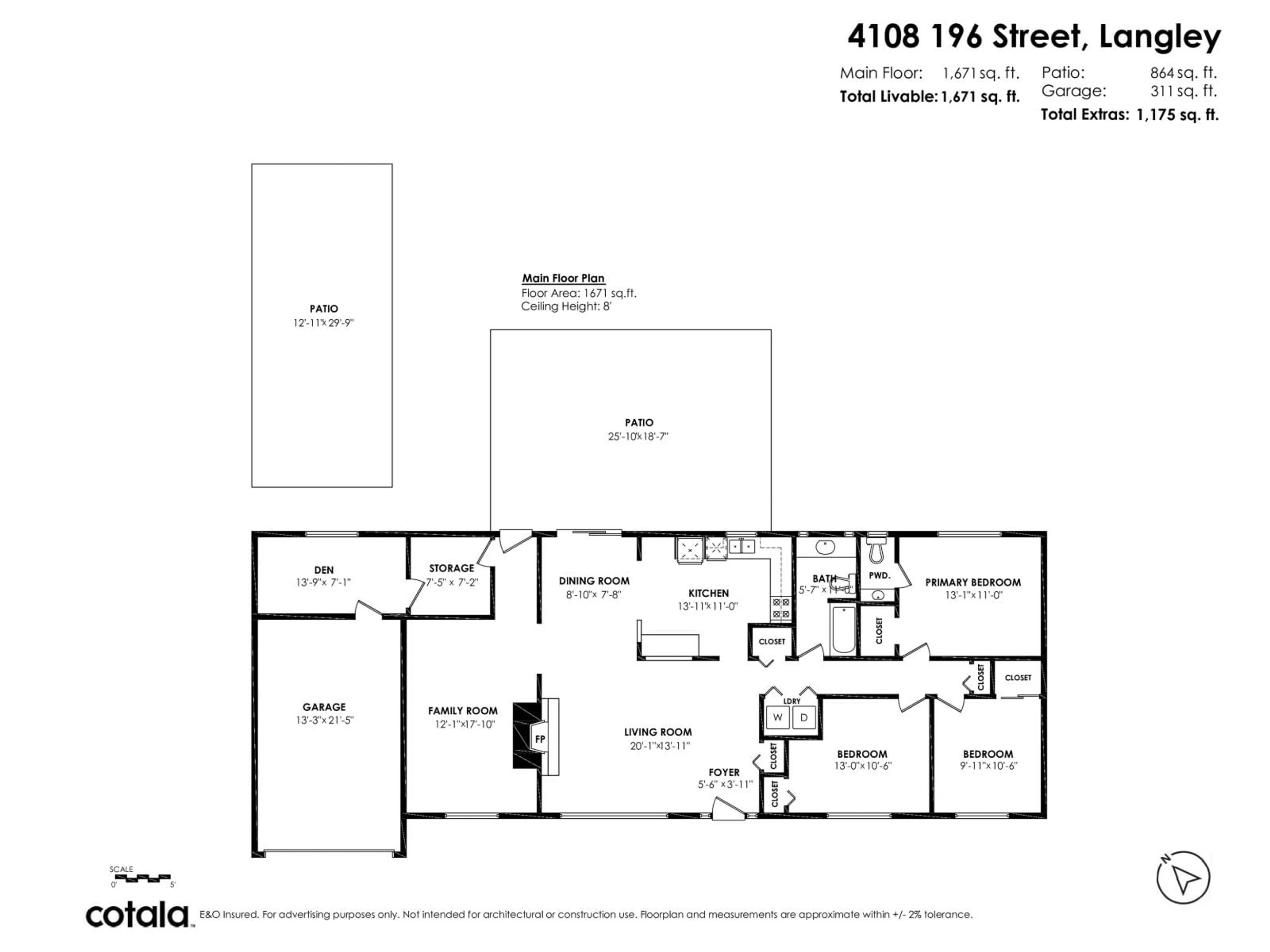 Floor plan for 4108 196 STREET, Langley British Columbia V3A1A1