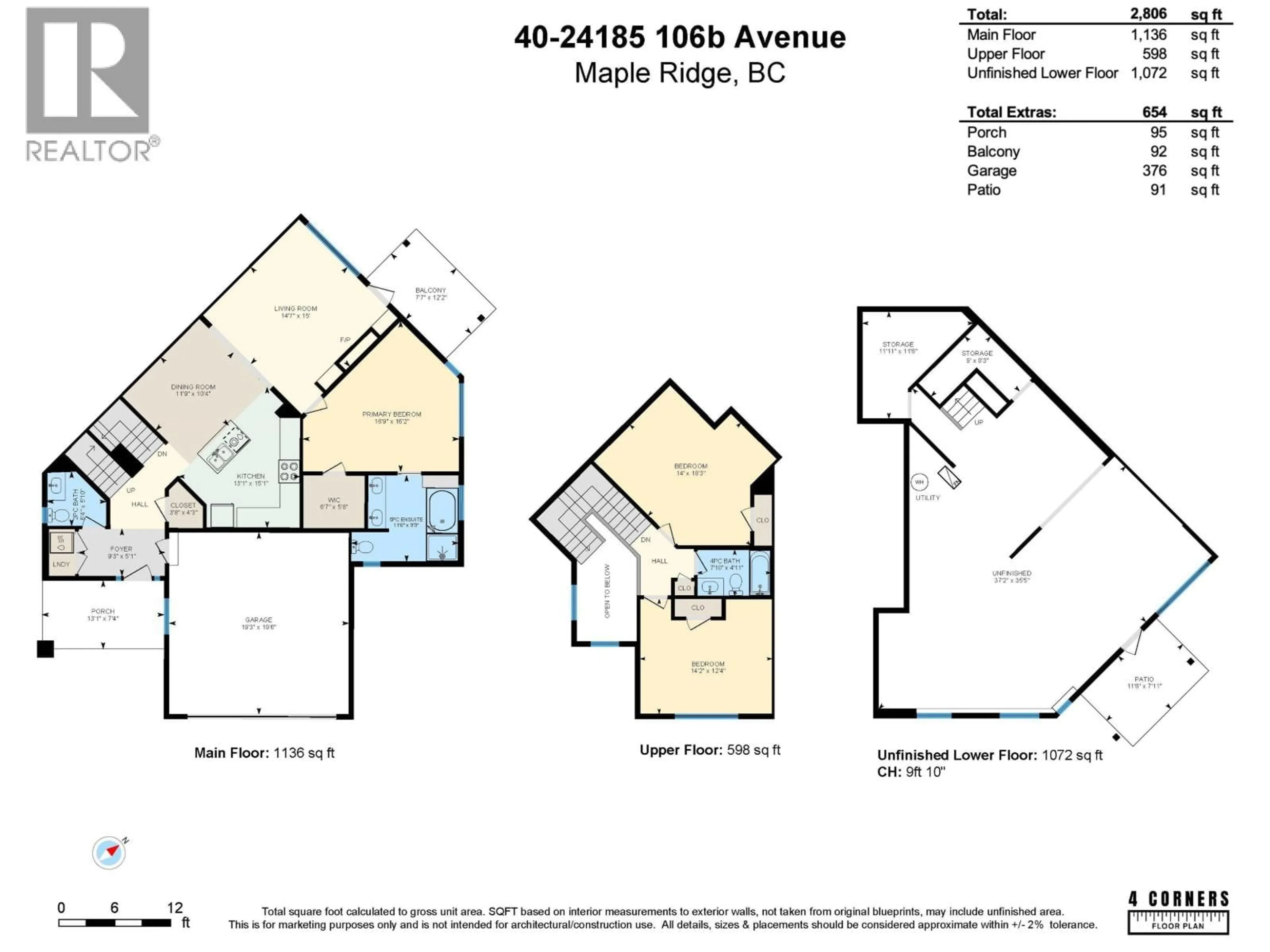 Floor plan for 40 - 24185 106B AVENUE, Maple Ridge British Columbia V2W0C5