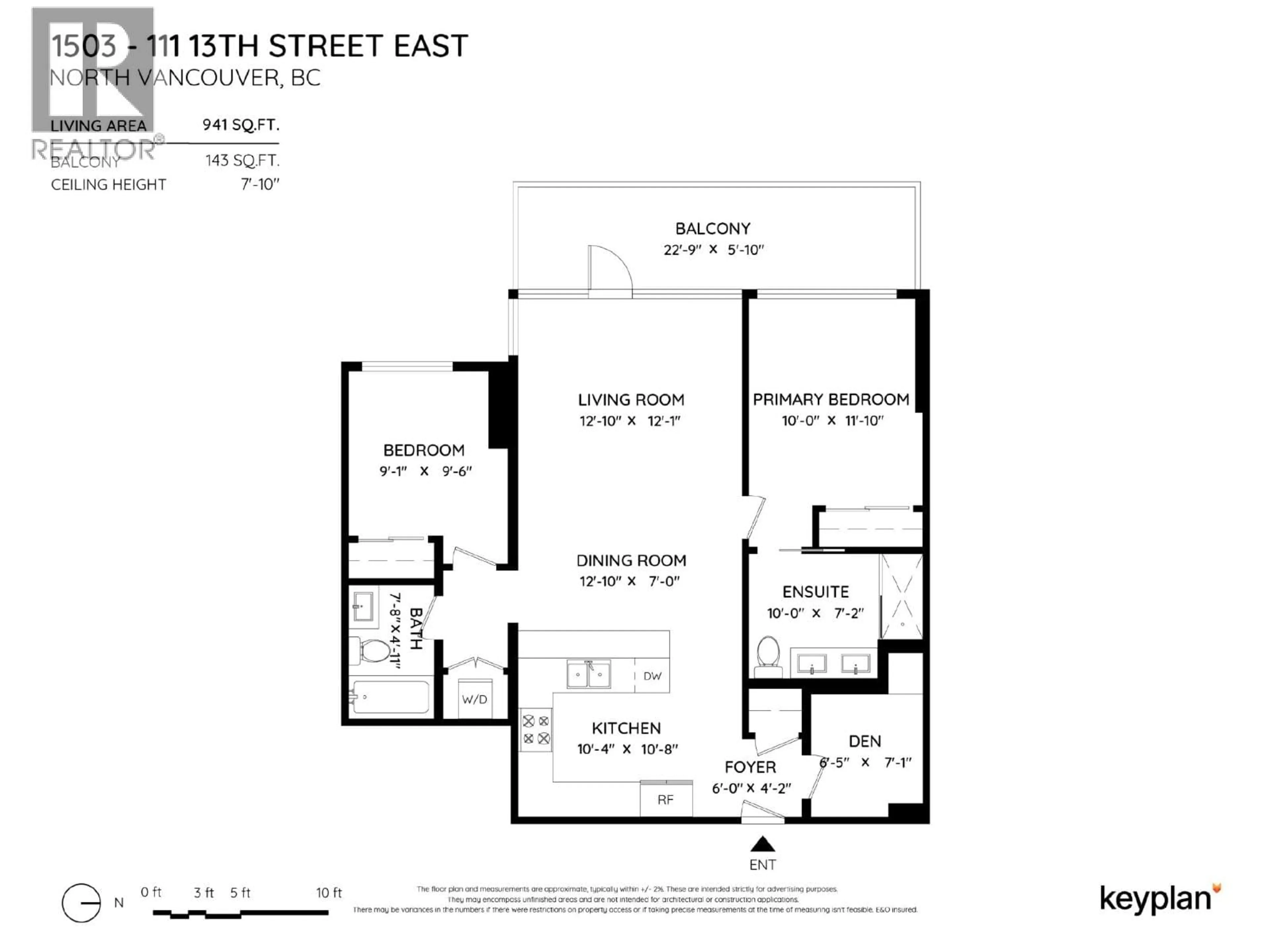 Floor plan for 1503 - 111 13TH STREET, North Vancouver British Columbia V7L0C7