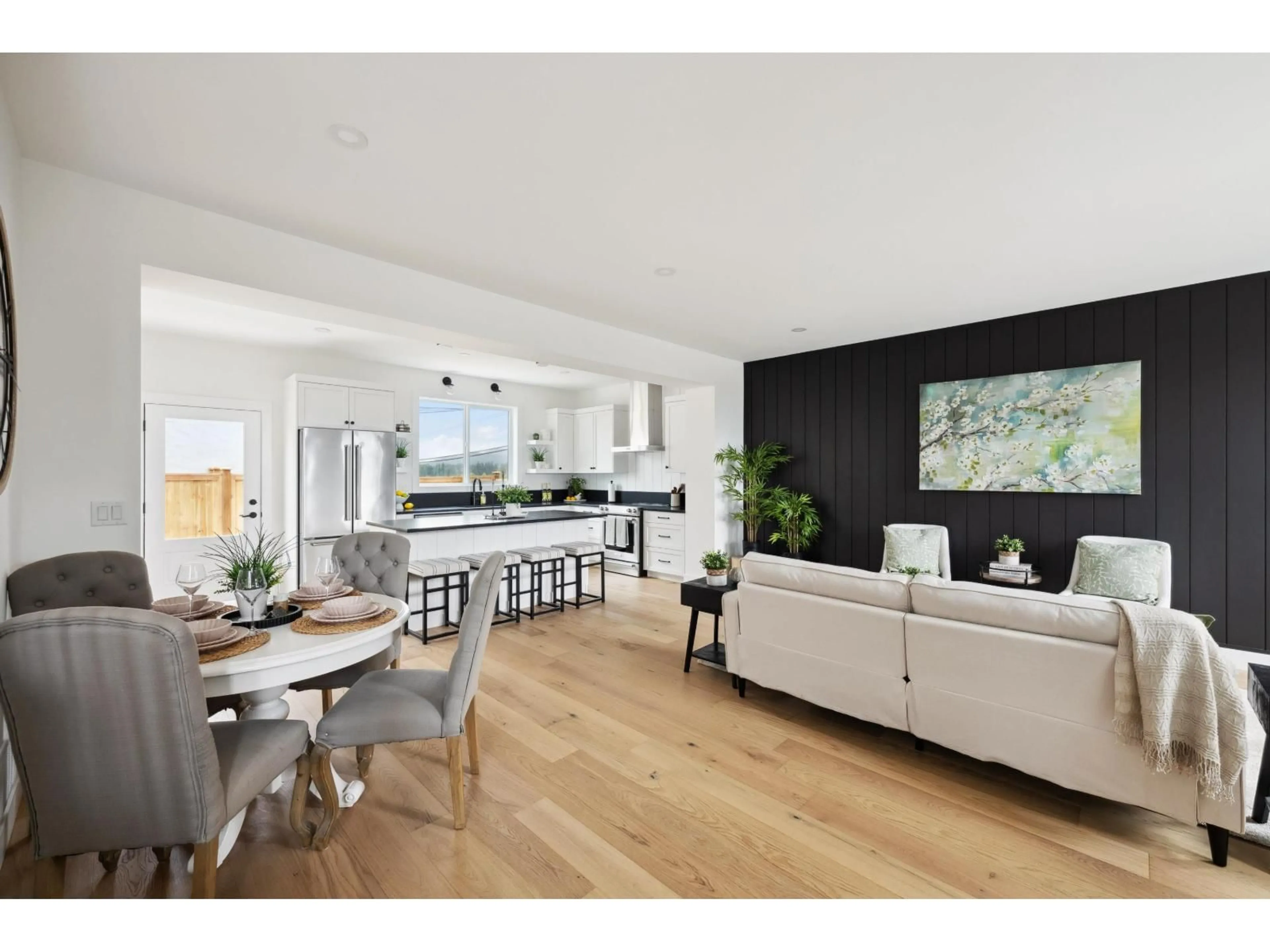 Open concept kitchen, wood/laminate floor for 2481 BECK ROAD, Abbotsford British Columbia V2S4S3