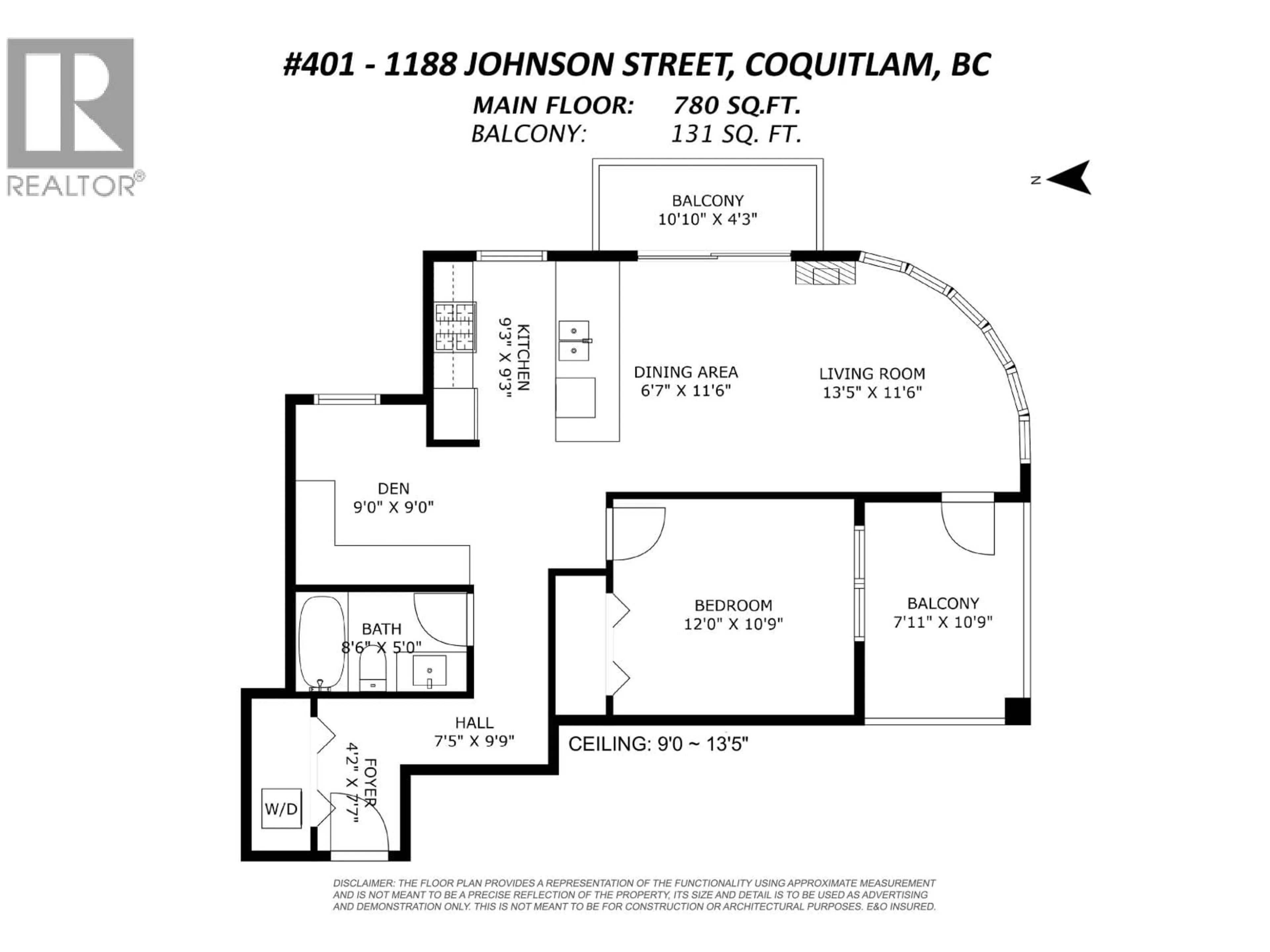 Floor plan for 401 - 1188 JOHNSON STREET, Coquitlam British Columbia V3B0H7