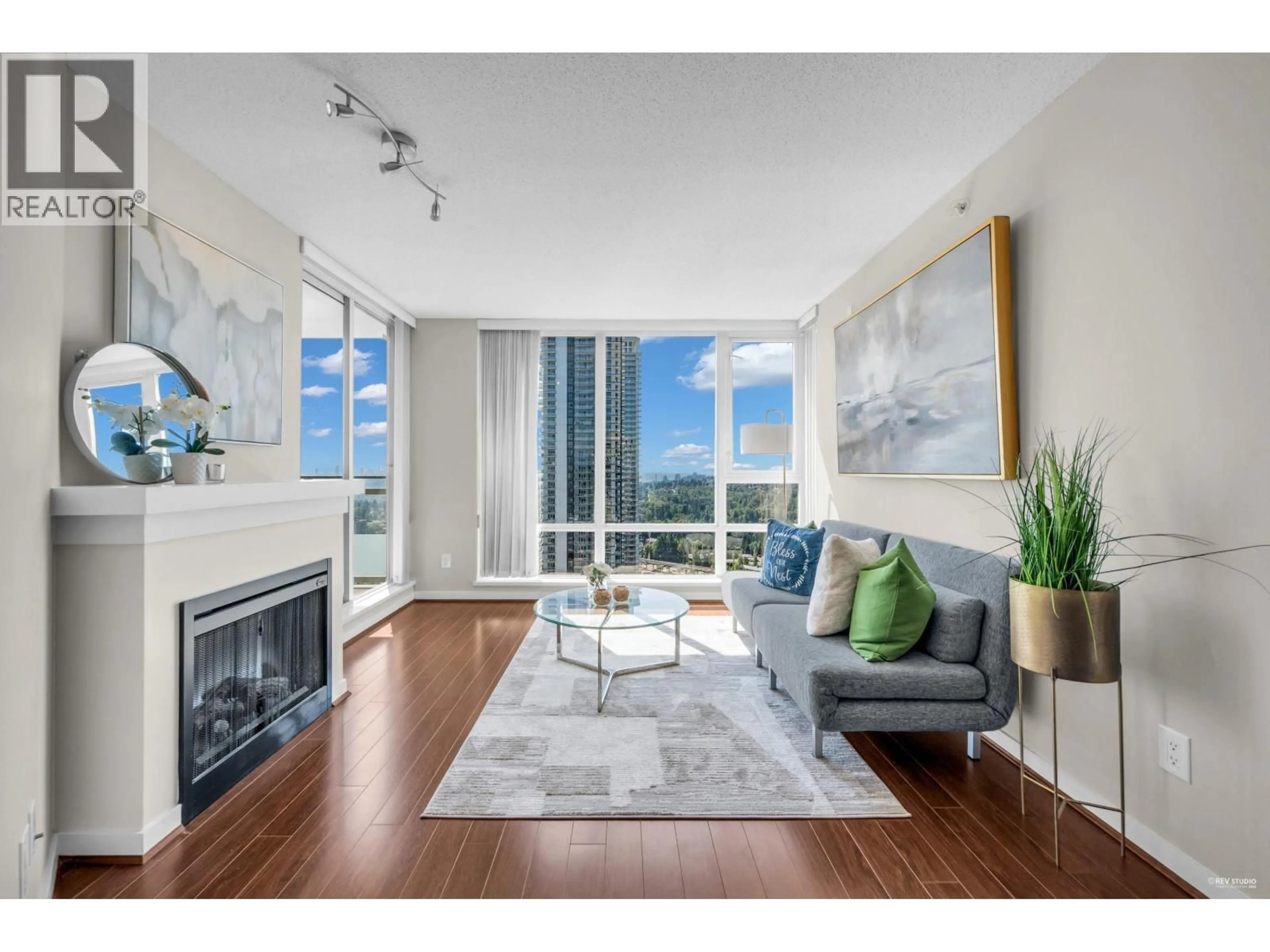 Living room with furniture, wood/laminate floor for 2906 - 9888 CAMERON STREET, Burnaby British Columbia V3J0A4