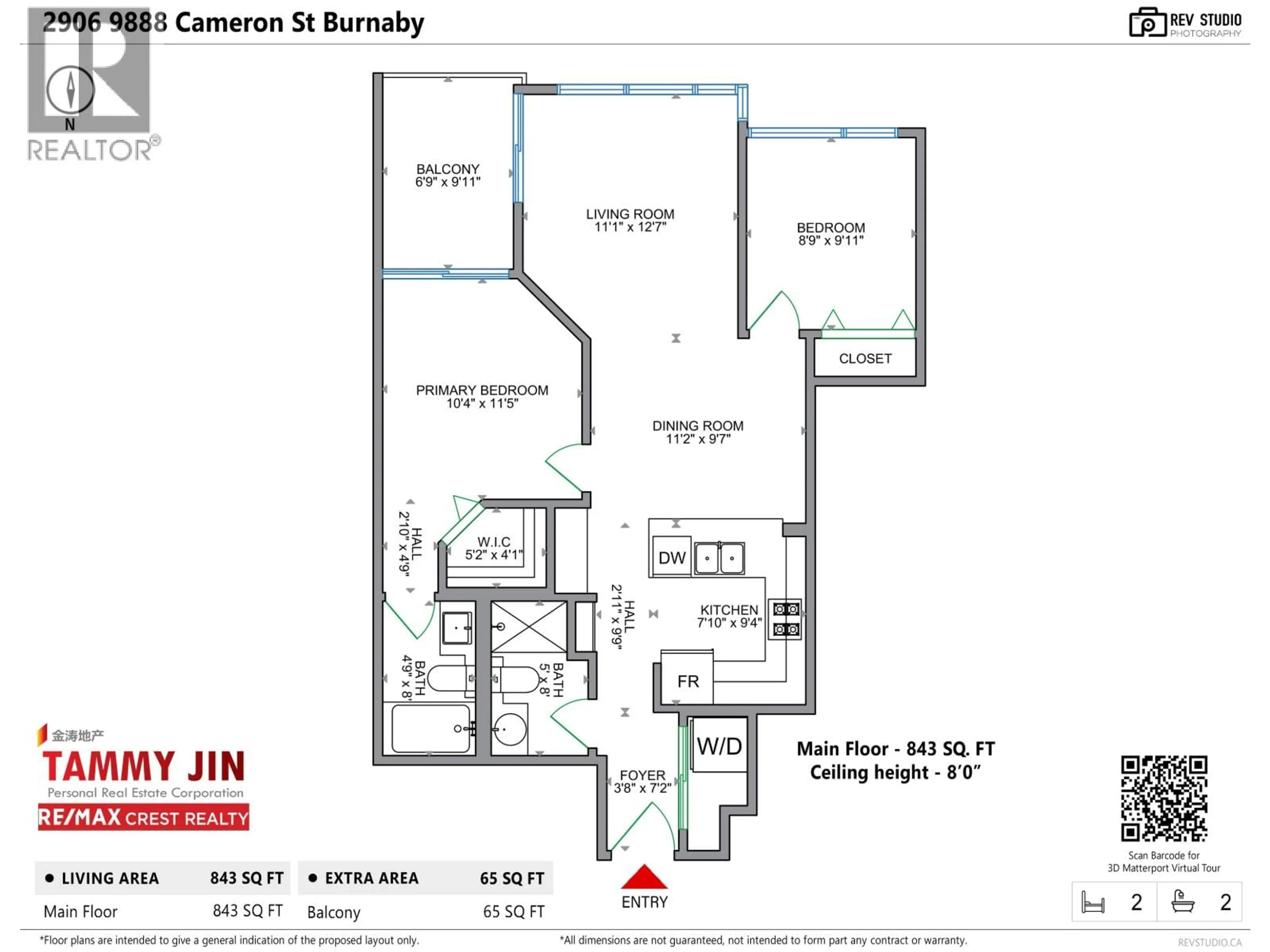 Floor plan for 2906 - 9888 CAMERON STREET, Burnaby British Columbia V3J0A4