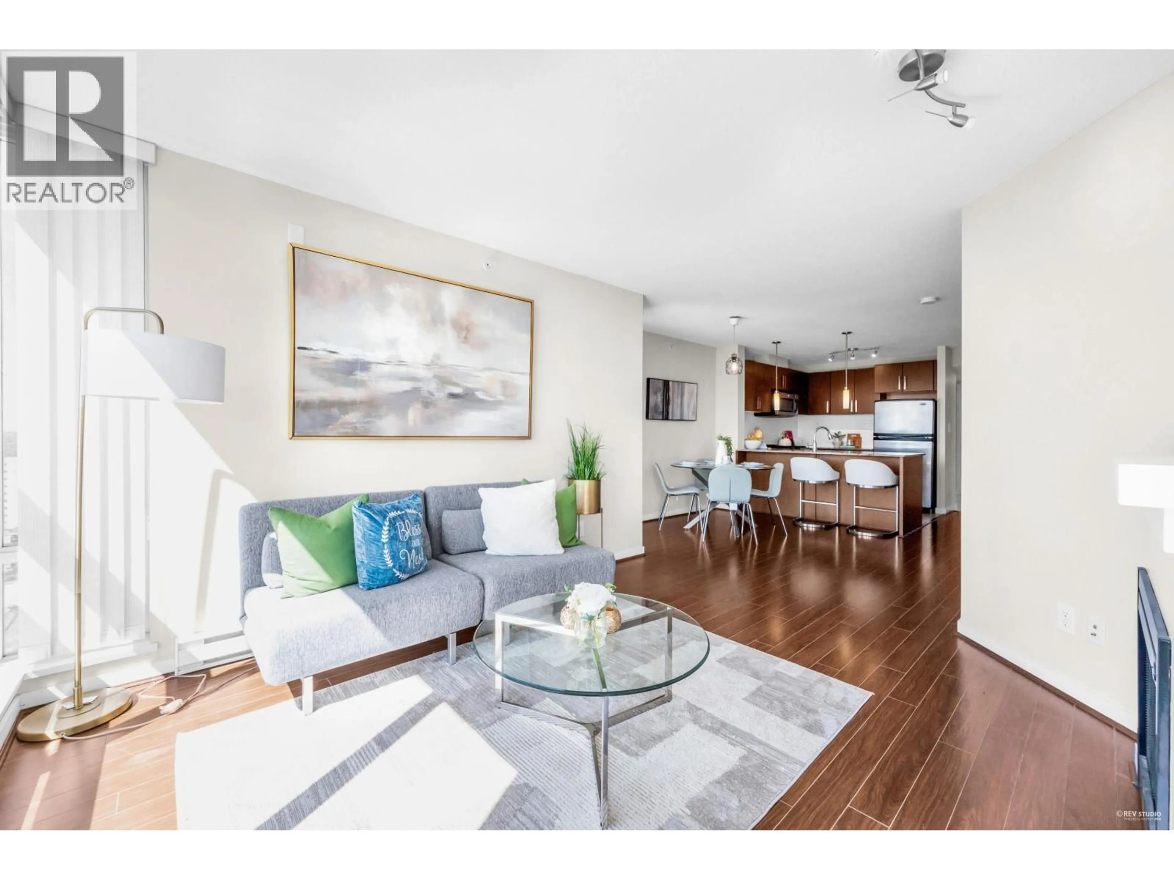 Living room with furniture, wood/laminate floor for 2906 - 9888 CAMERON STREET, Burnaby British Columbia V3J0A4