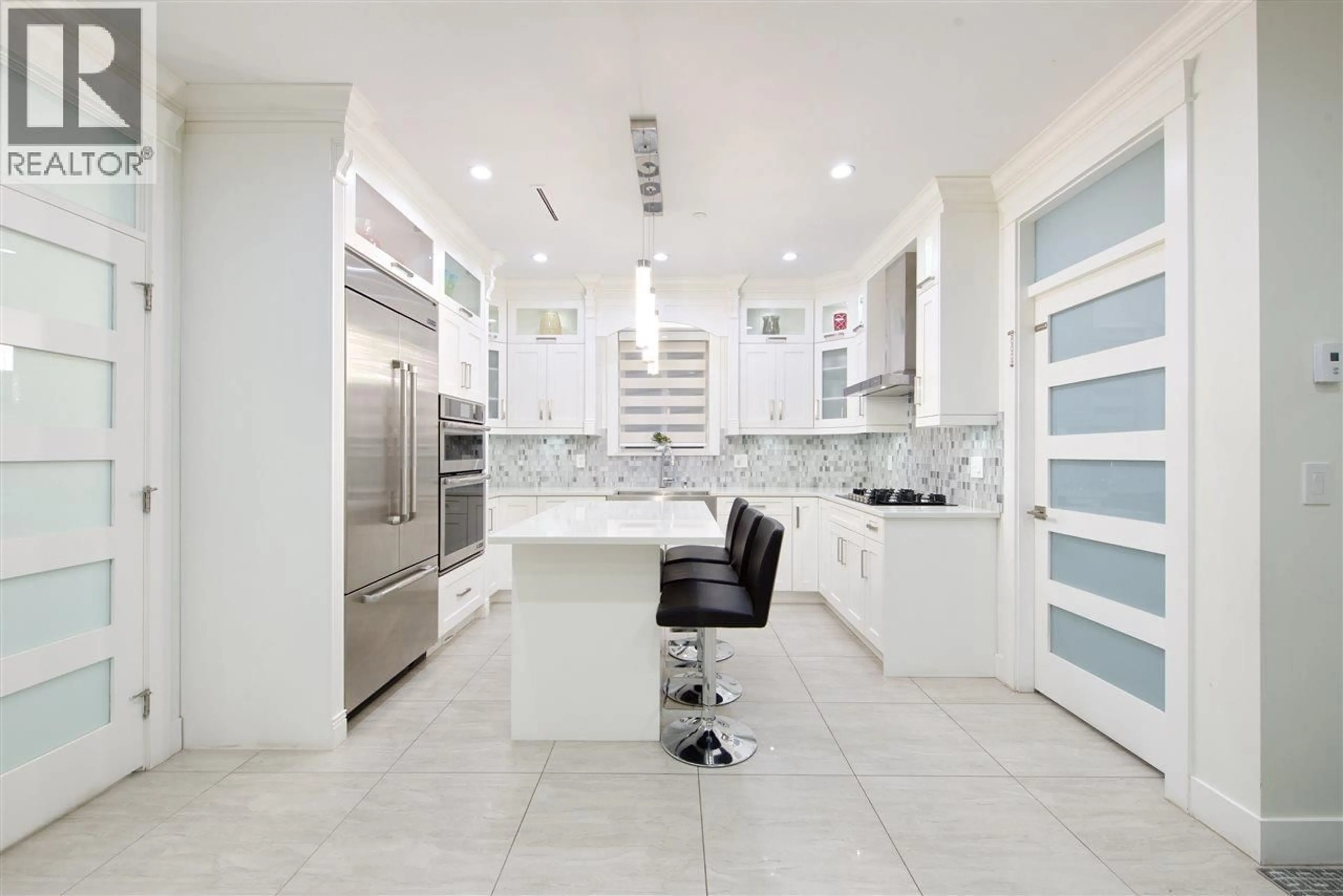 Contemporary kitchen, ceramic/tile floor for 5886 SHERBROOKE STREET, Vancouver British Columbia V5W3M9