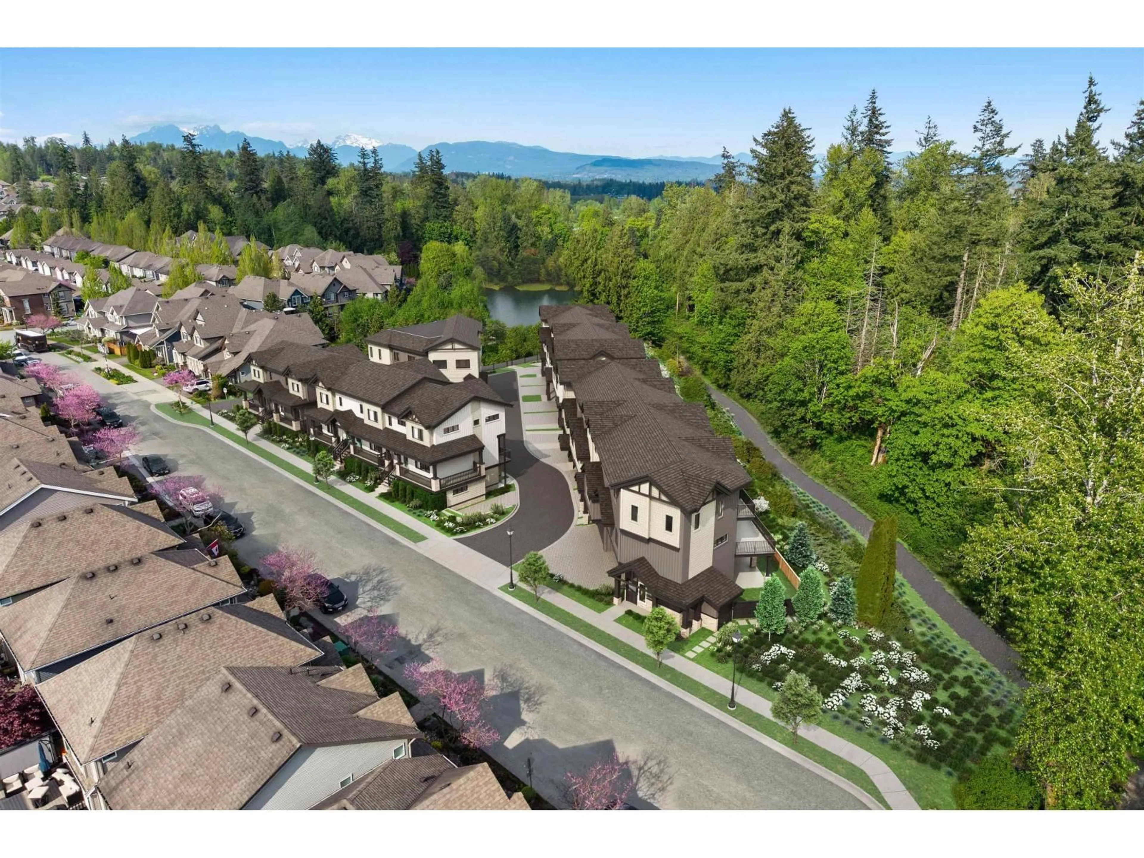 A pic from outside/outdoor area/front of a property/back of a property/a pic from drone, mountain view for 5 - 6828 208A STREET, Langley British Columbia V2Y2R7