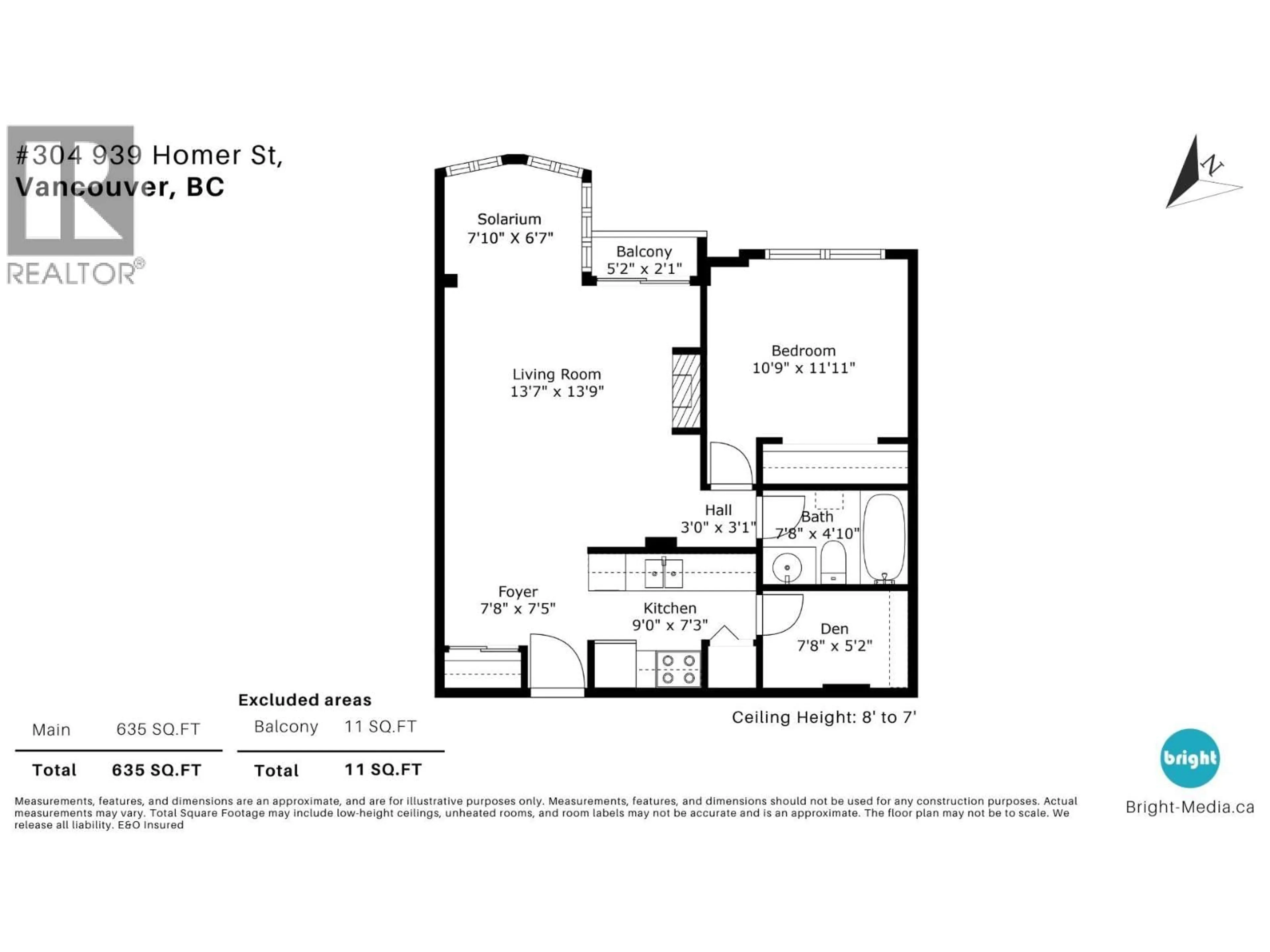 Floor plan for 304 - 939 HOMER STREET, Vancouver British Columbia V6B2W6