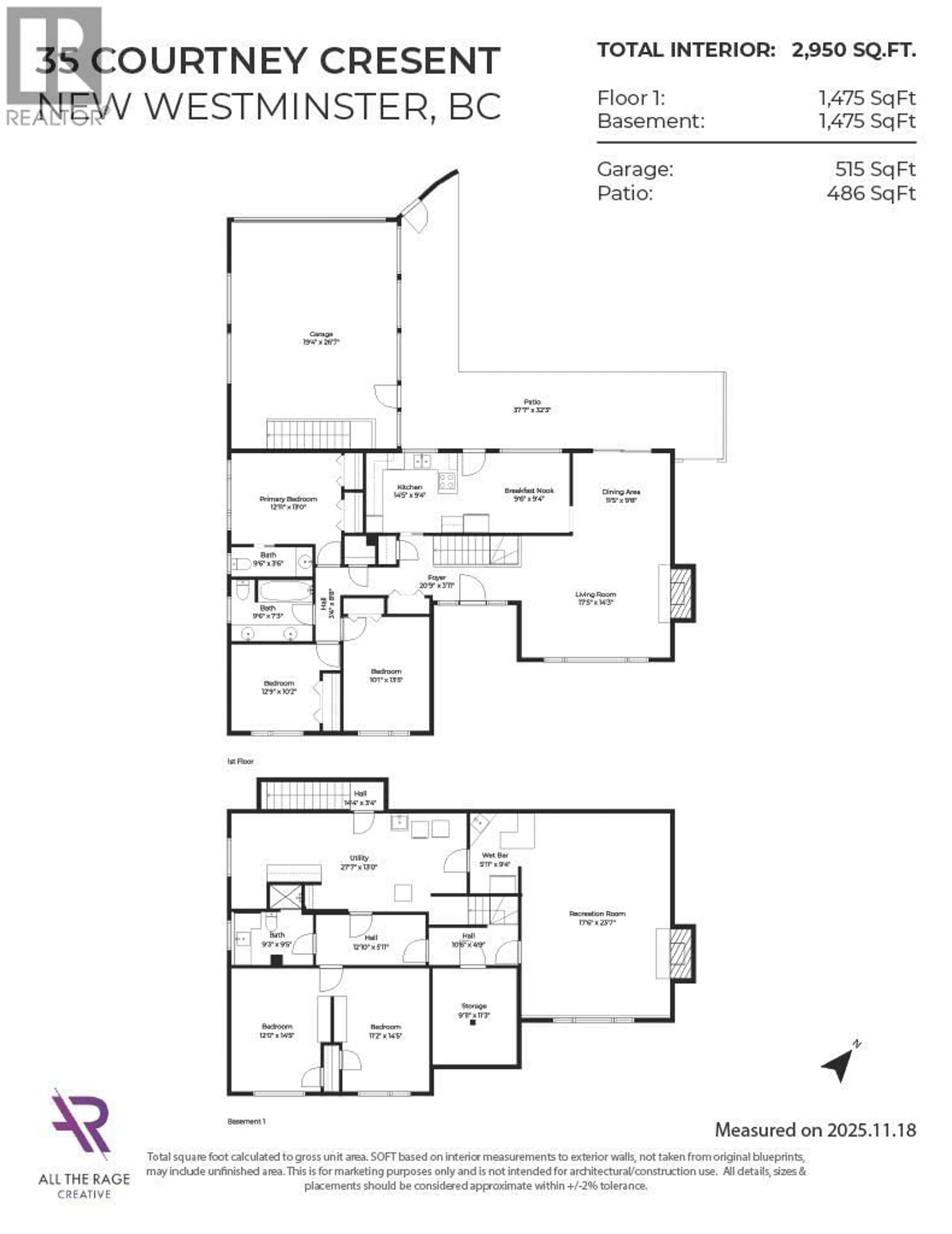 Floor plan for 35 COURTNEY CRESCENT, New Westminster British Columbia V3L4M1