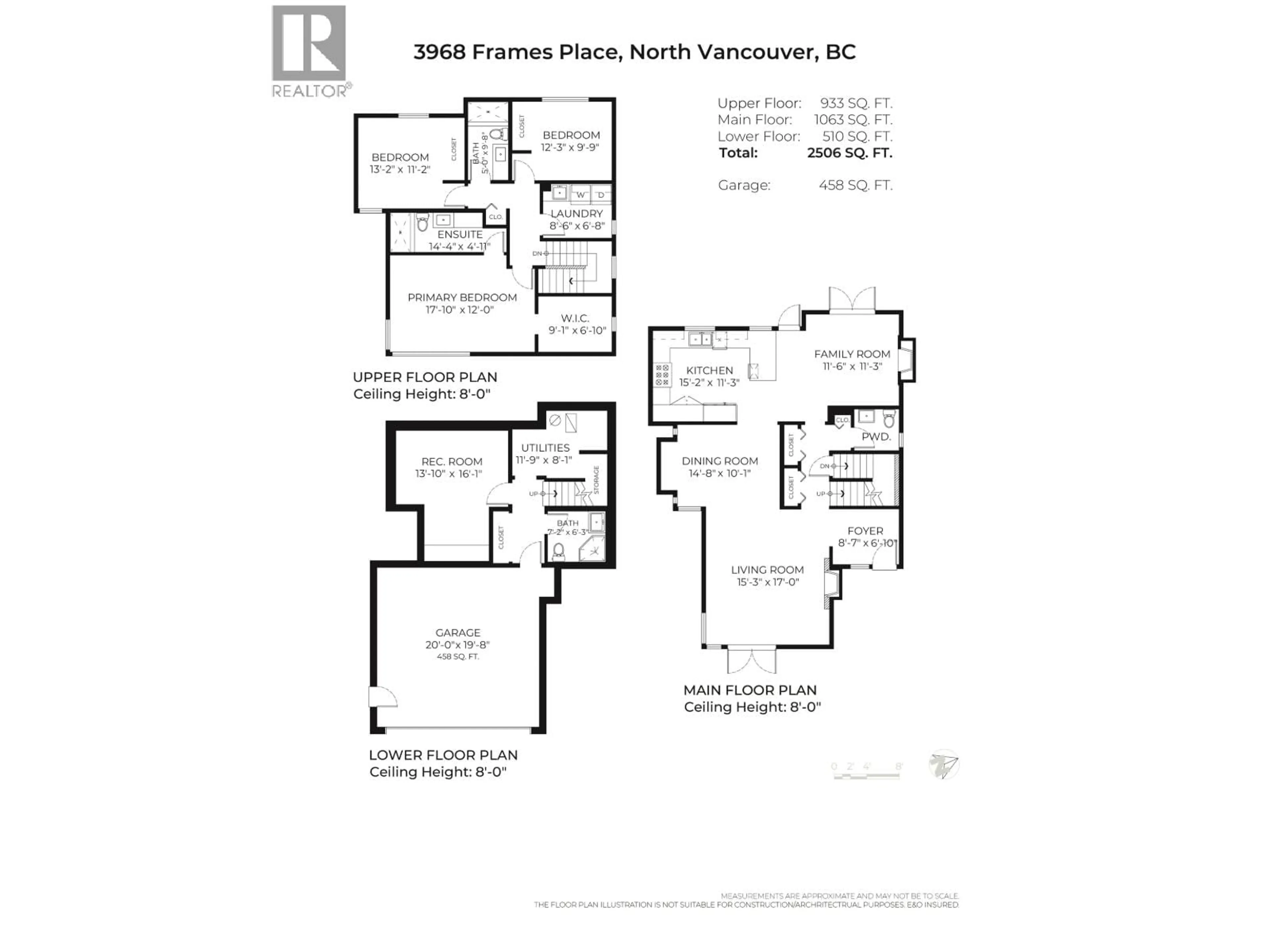 Floor plan for 3968 FRAMES PLACE, North Vancouver British Columbia V7G2M4