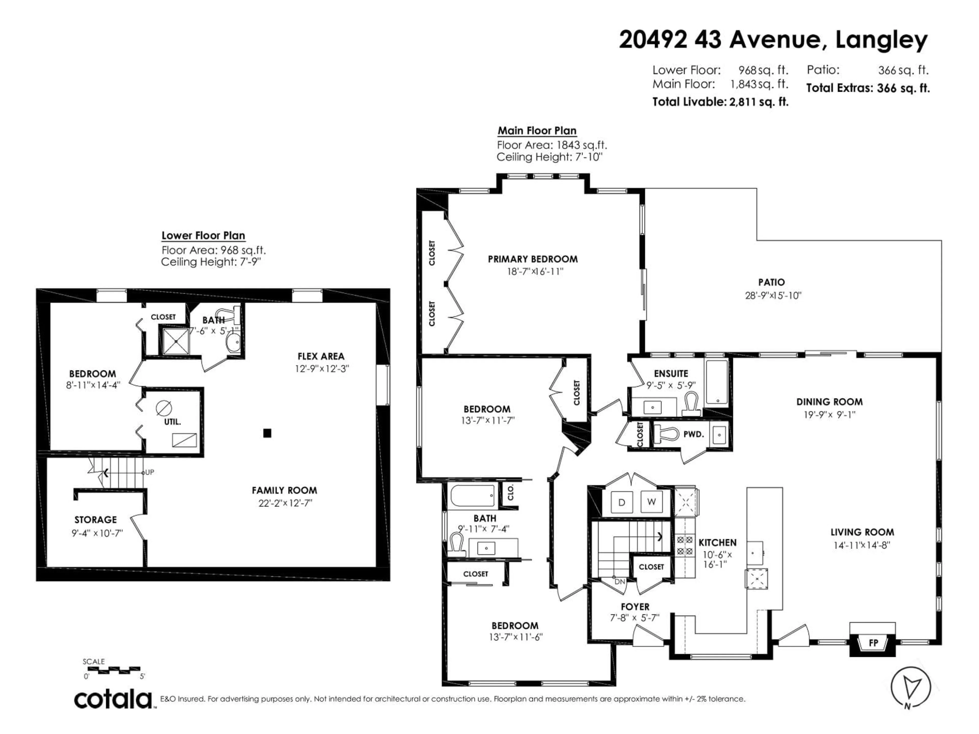 Floor plan for 20492 43 AVENUE, Langley British Columbia V3A3C2