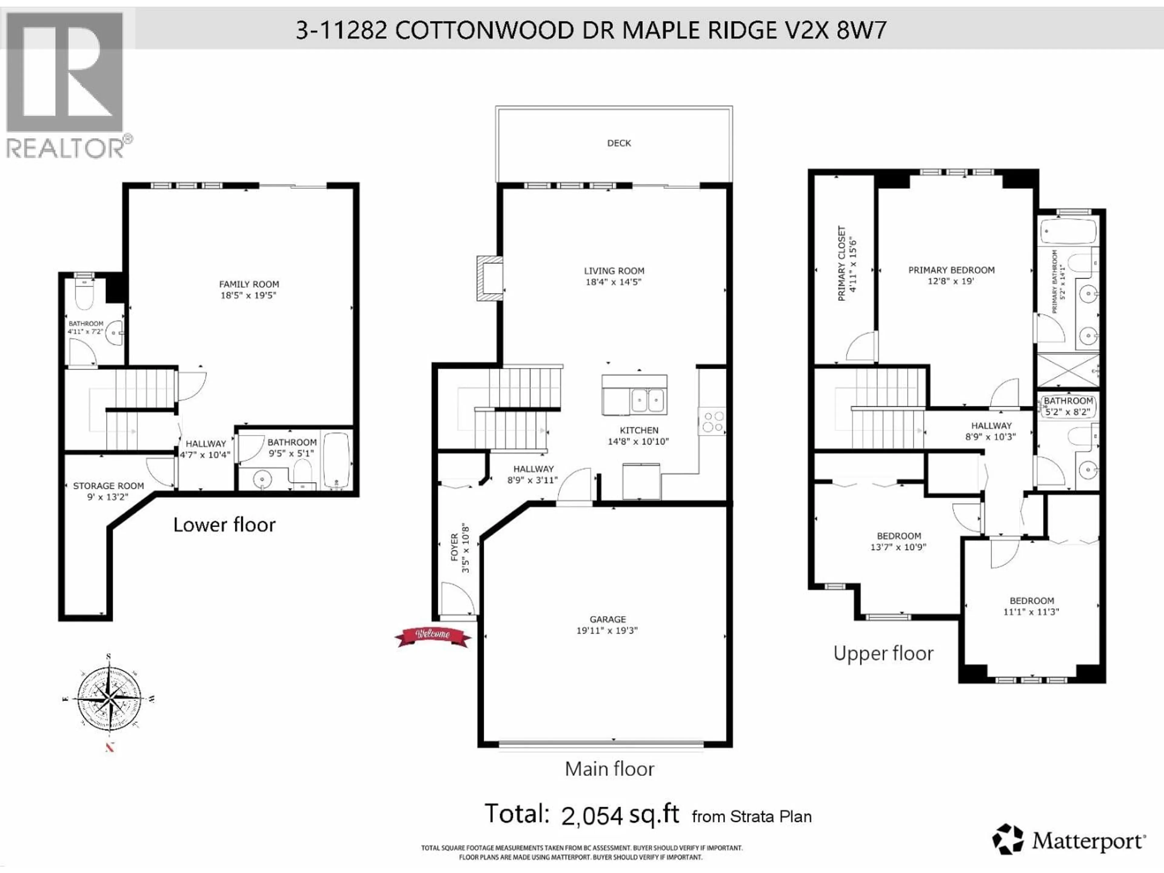 Floor plan for 3 - 11282 COTTONWOOD DRIVE, Maple Ridge British Columbia V2X8W7