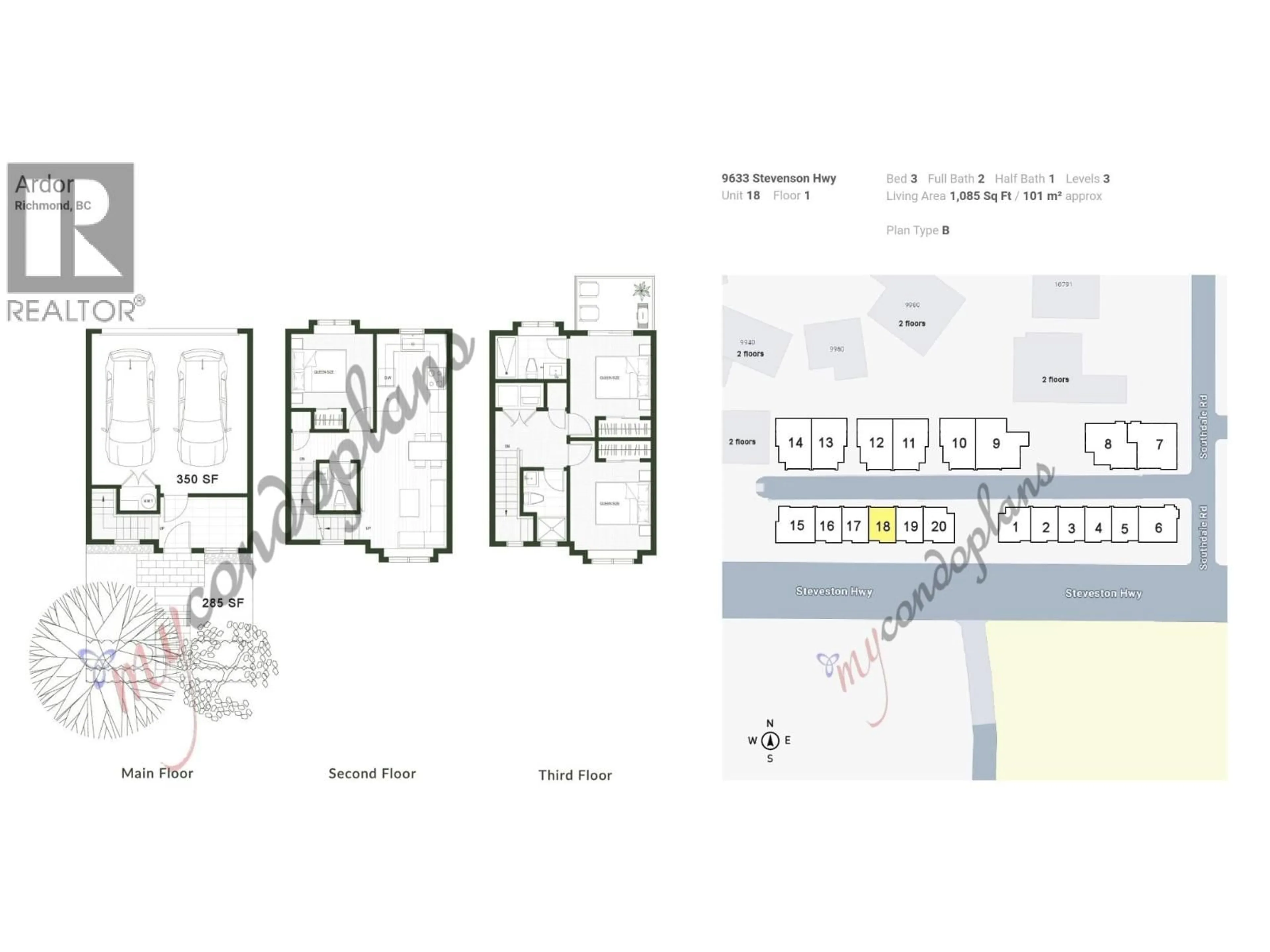 Floor plan for 18 - 9633 STEVESTON HIGHWAY, Richmond British Columbia V7A1M7