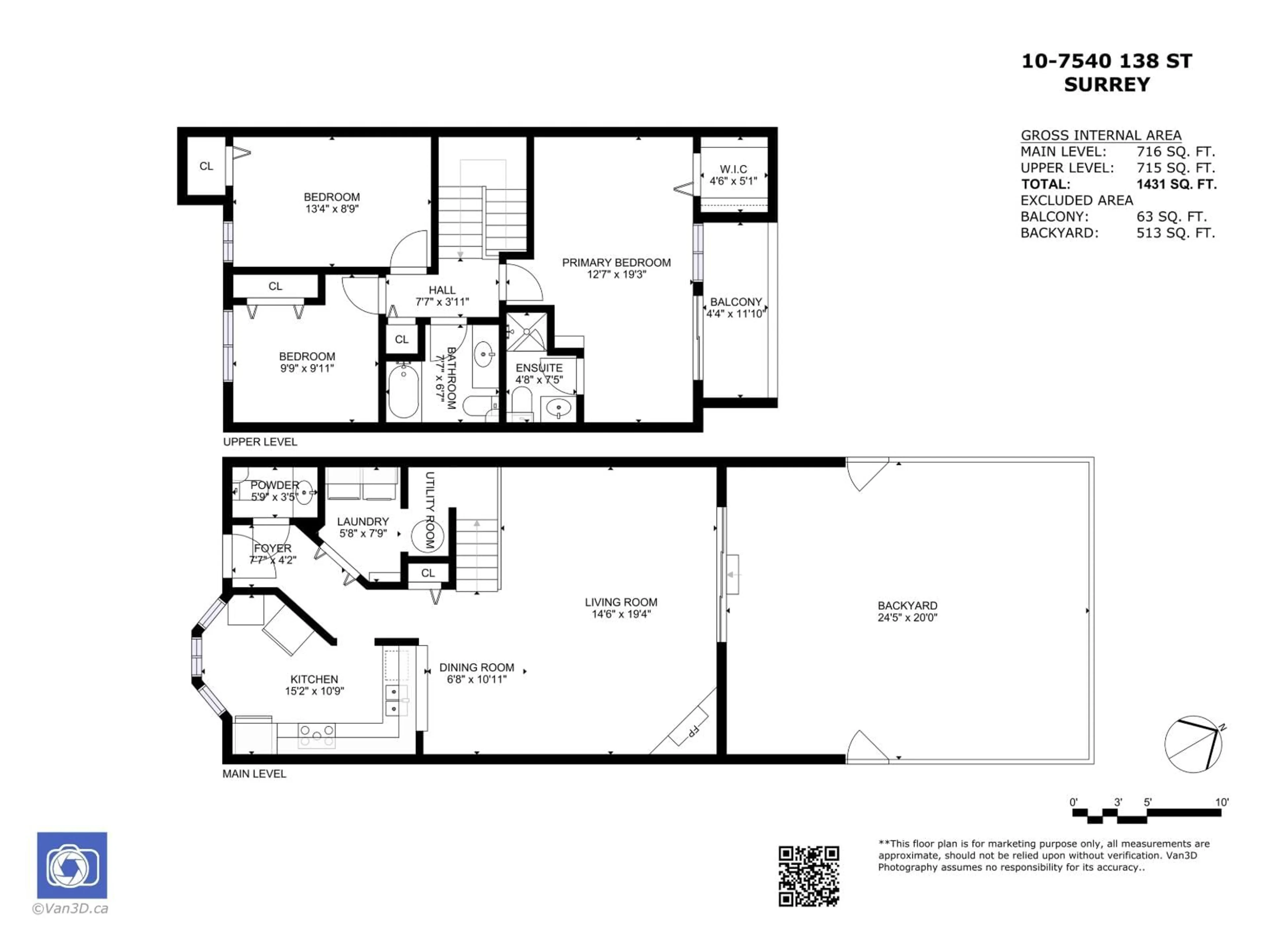 Floor plan for 10 - 7540 138 STREET, Surrey British Columbia V3W9M5