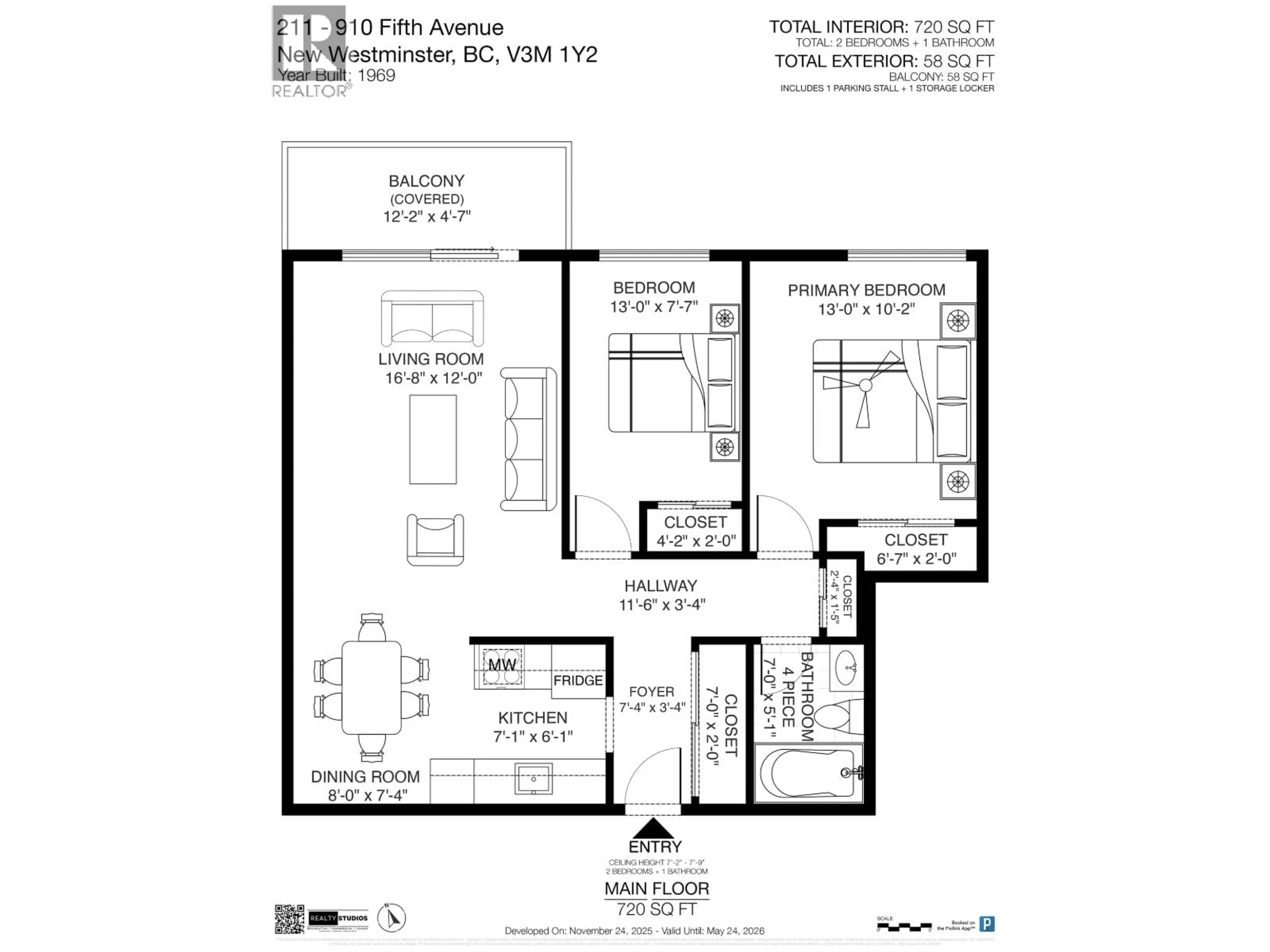 Floor plan for 211 - 910 FIFTH AVENUE, New Westminster British Columbia V3M1Y2