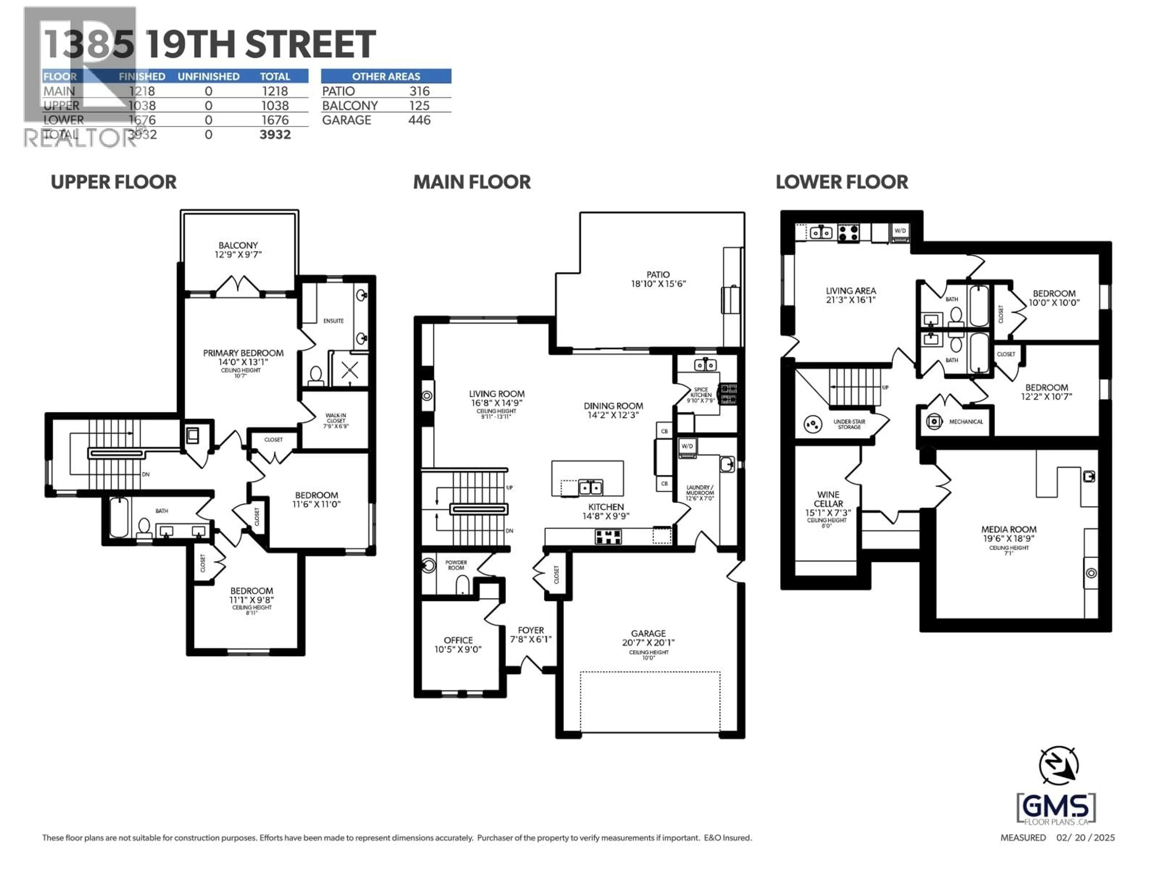 Floor plan for 1385 19TH STREET, West Vancouver British Columbia V7V3X4