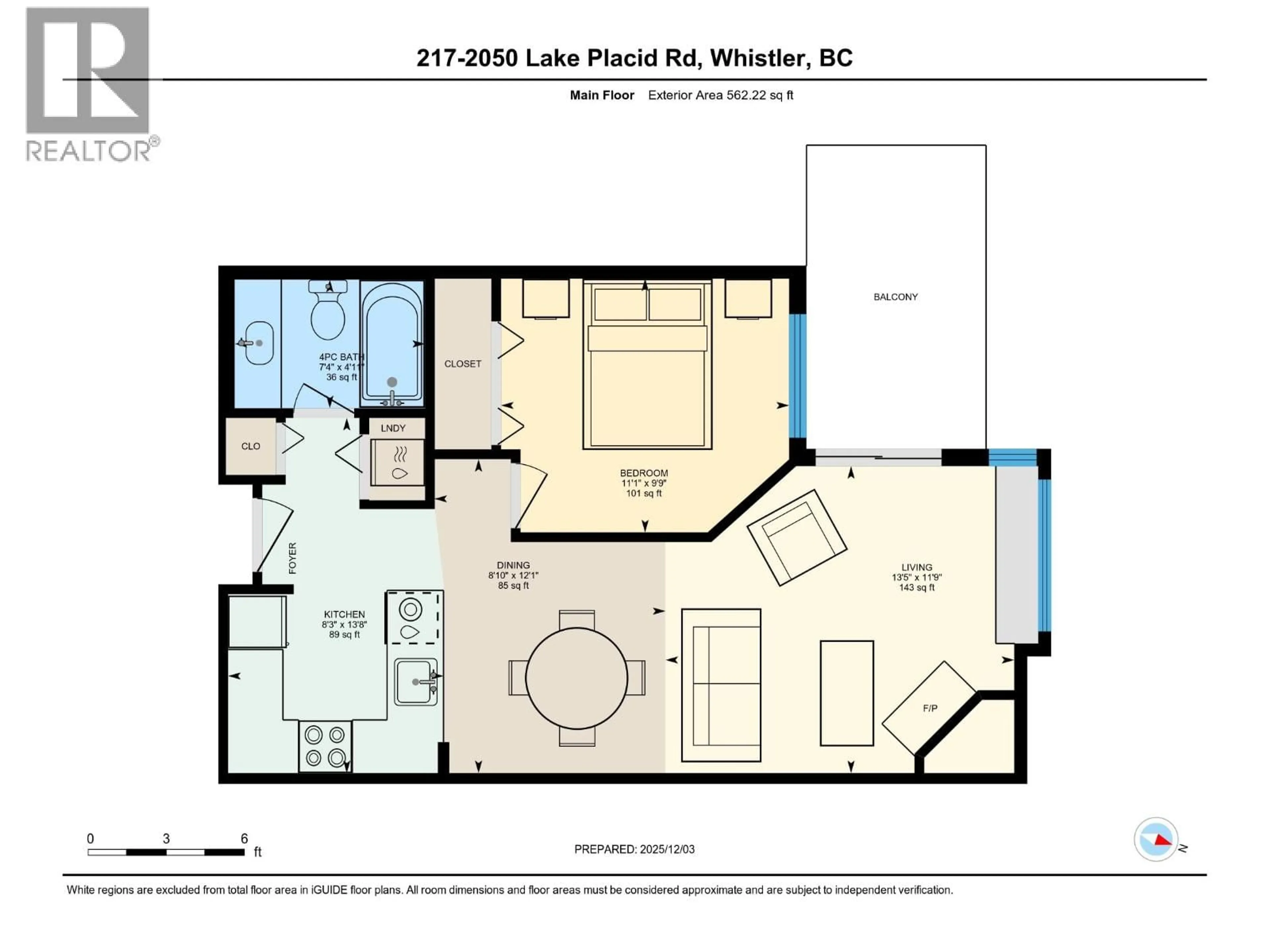 Floor plan for 217 - 2050 LAKE PLACID ROAD, Whistler British Columbia V8E0A8