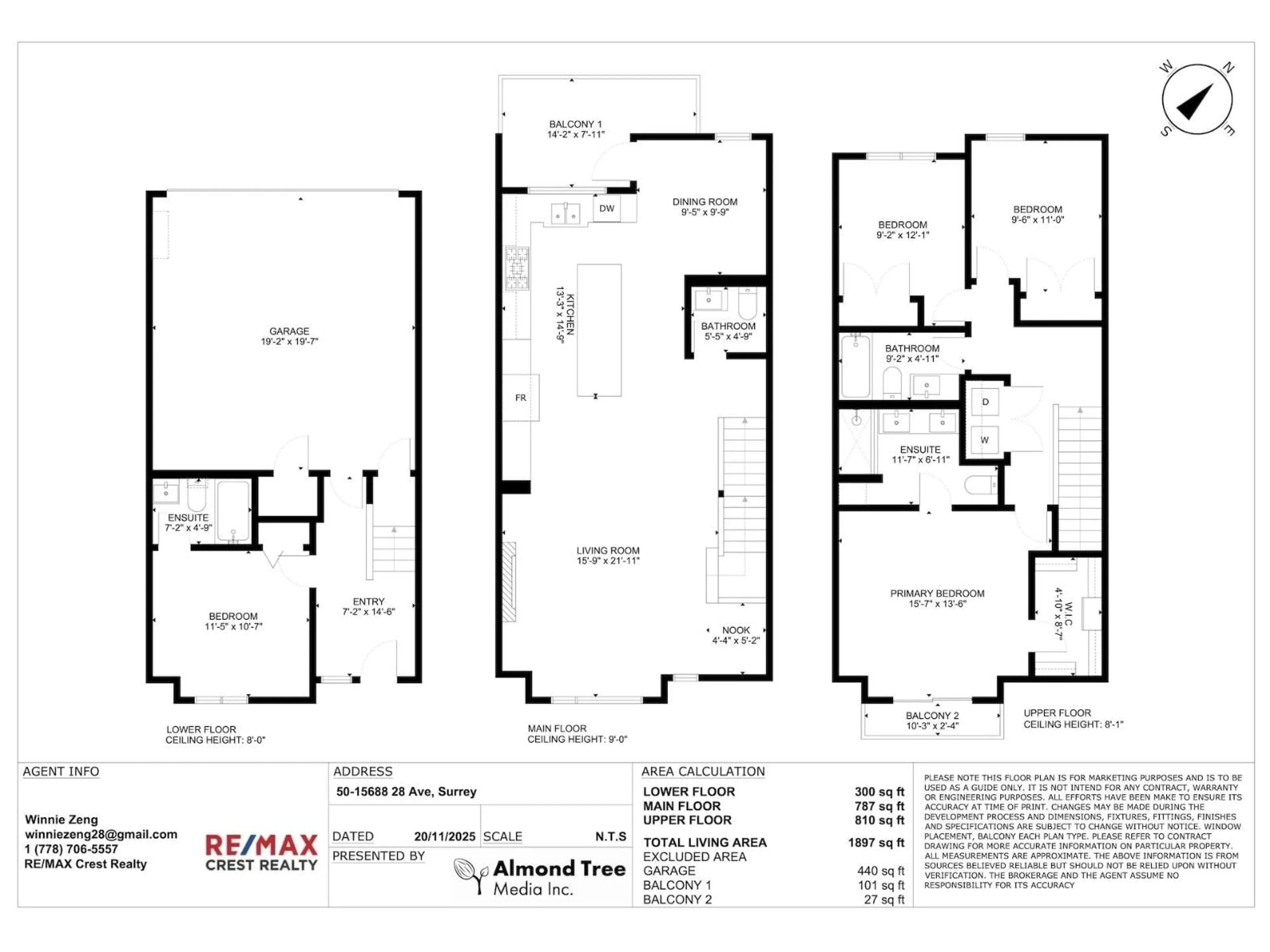 Floor plan for 50 - 15688 28 AVENUE, Surrey British Columbia V3Z0N1