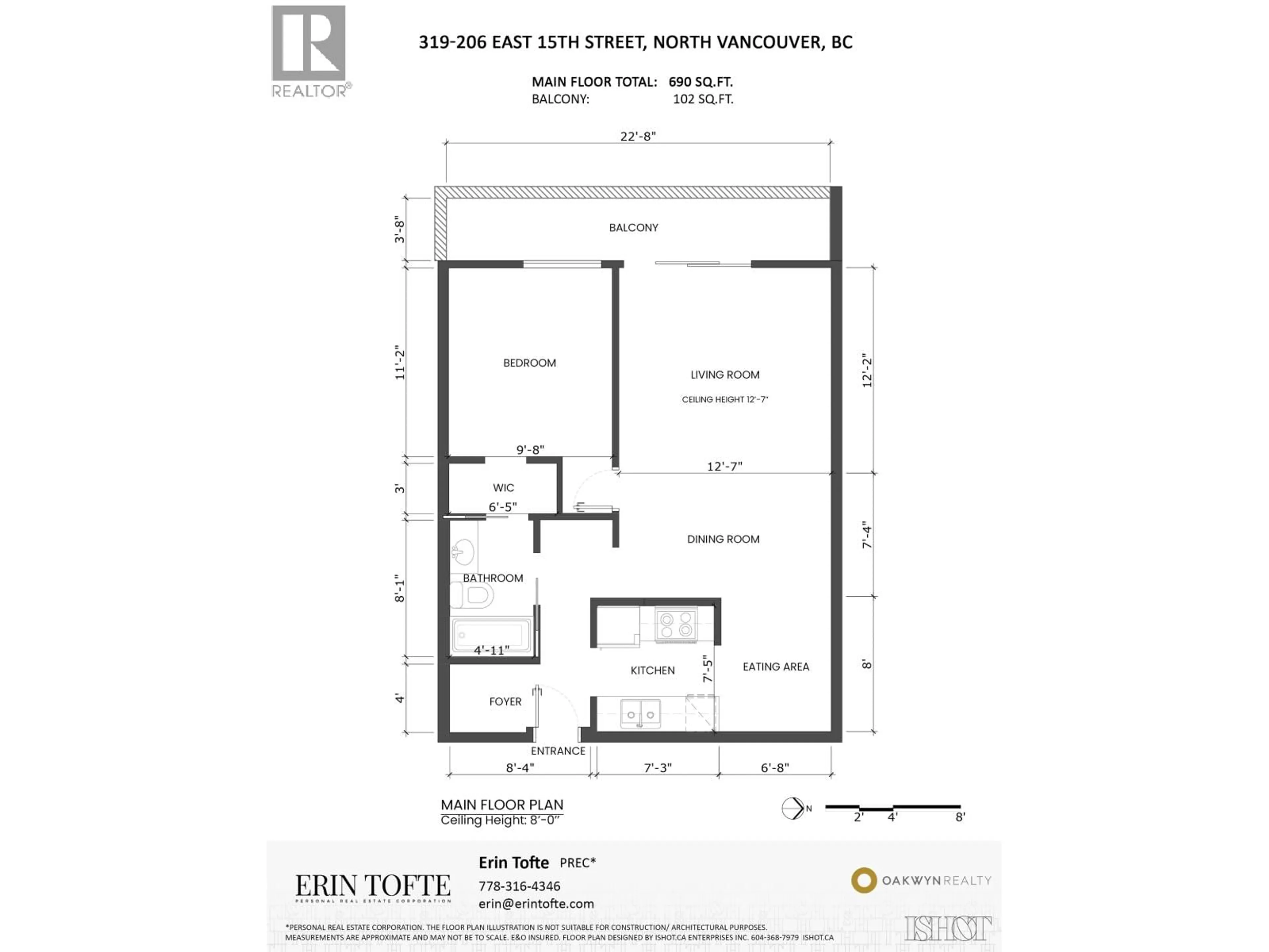 Floor plan for 319 - 206 15TH STREET, North Vancouver British Columbia V7L2R3