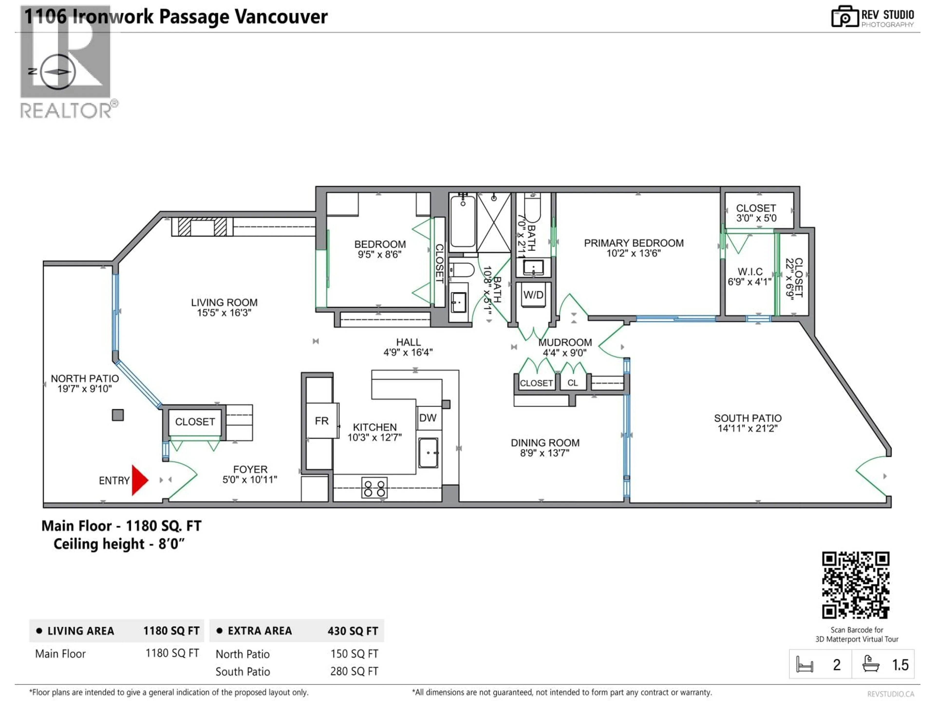 Floor plan for 1106 IRONWORK PASSAGE, Vancouver British Columbia V6H3P1