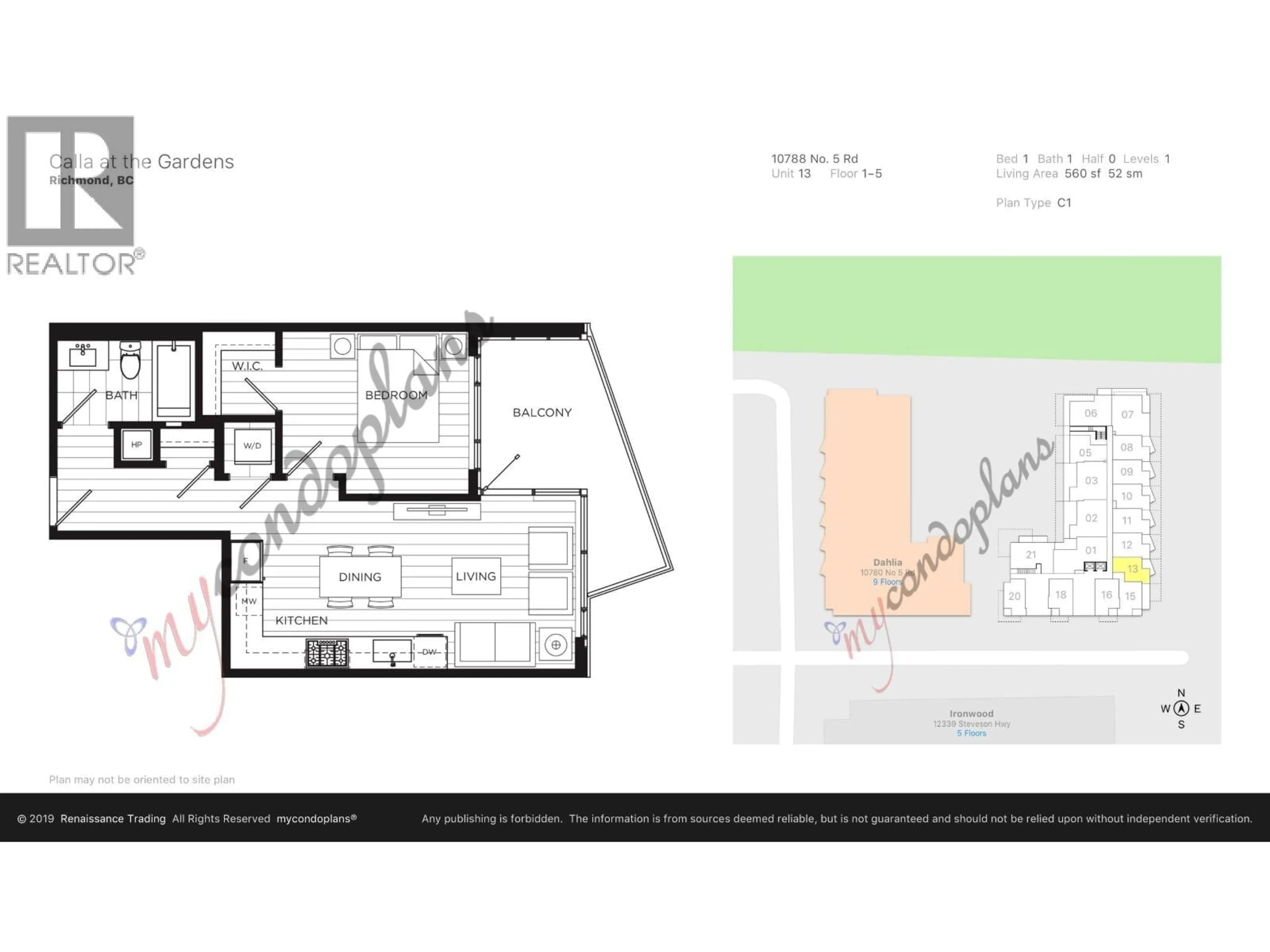 Floor plan for 113 - 10788 NO. 5 ROAD, Richmond British Columbia V6W0B7