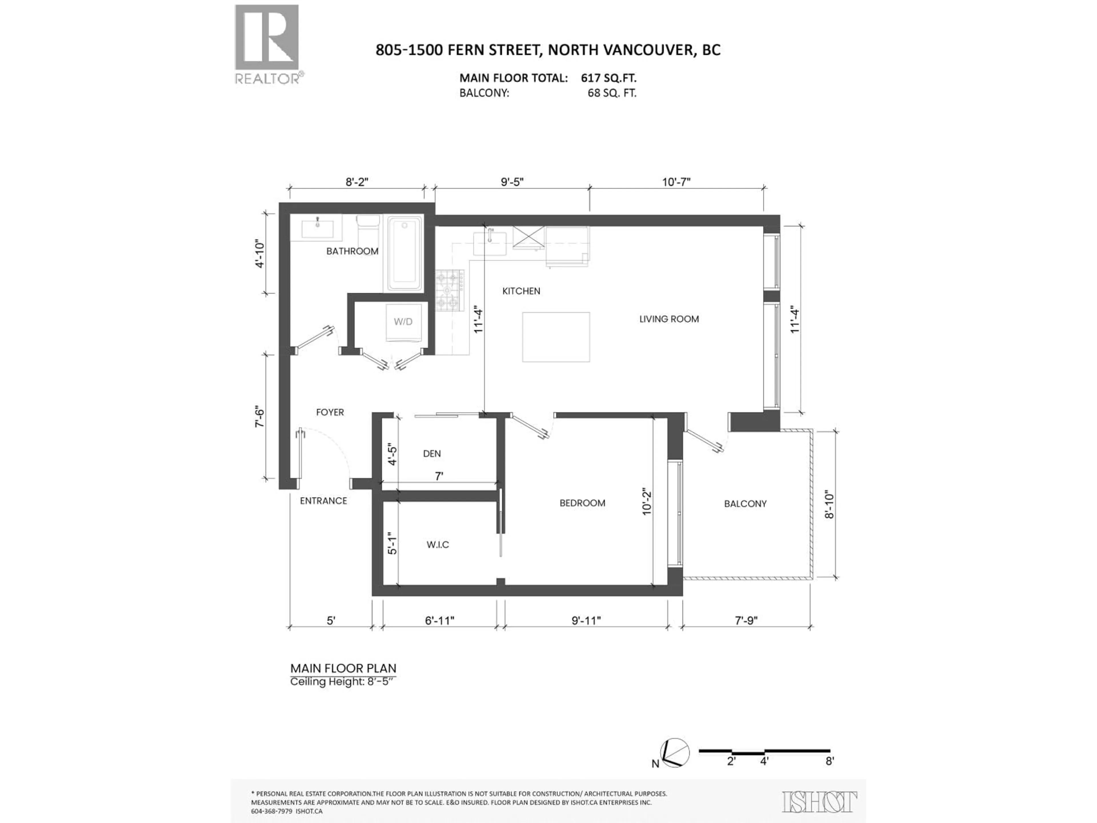 Floor plan for 805 - 1500 FERN STREET, North Vancouver British Columbia V7J0E6