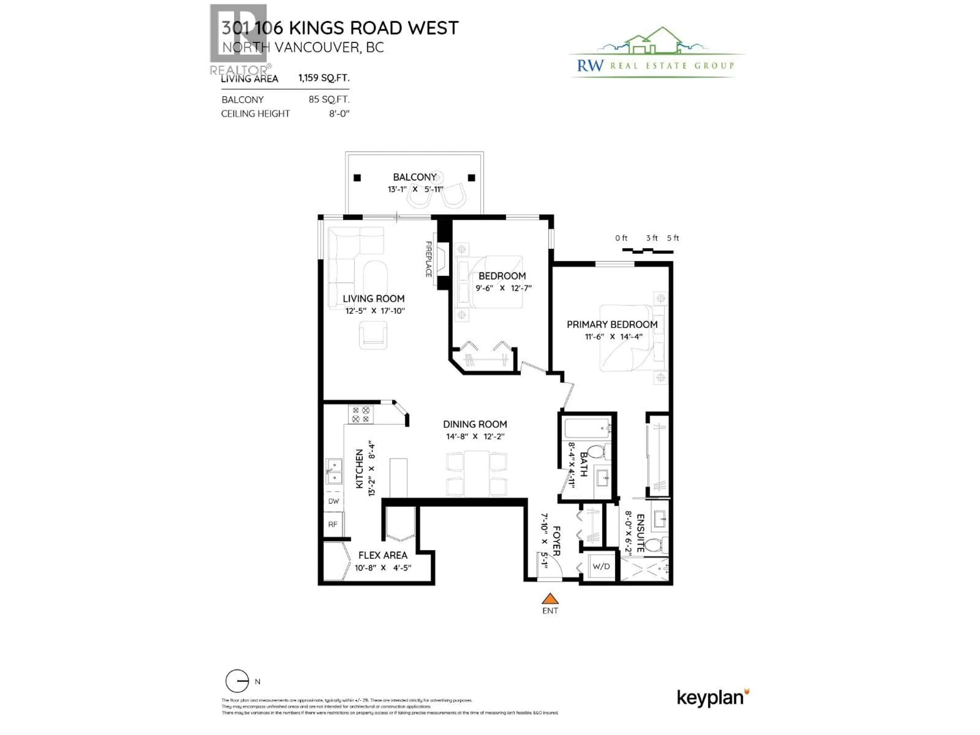 Floor plan for 301 - 106 KINGS ROAD, North Vancouver British Columbia V7N2L8