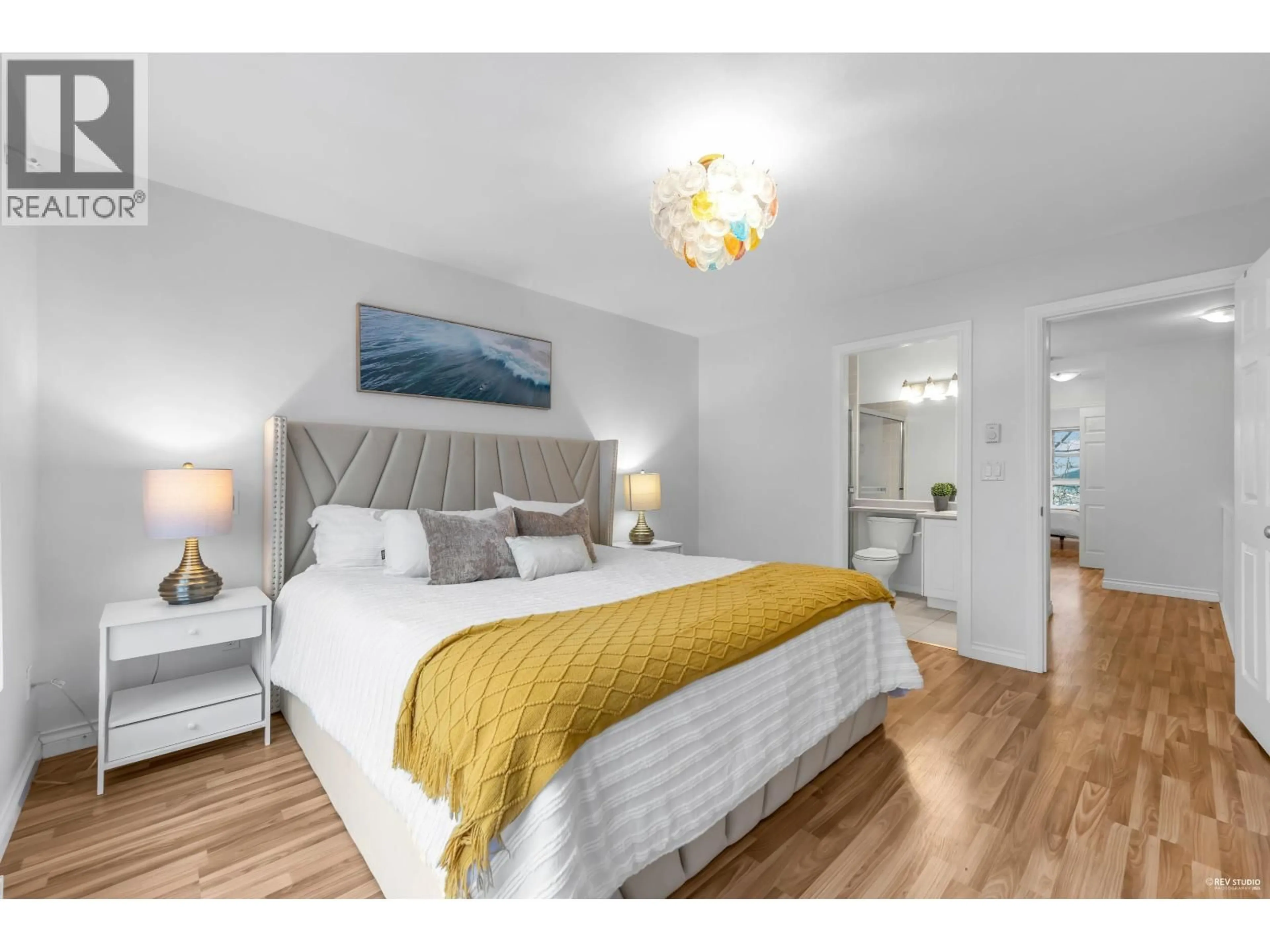 Bedroom with bed, wood/laminate floor for 260 - 13020 NO. 2 ROAD, Richmond British Columbia V7E6S3