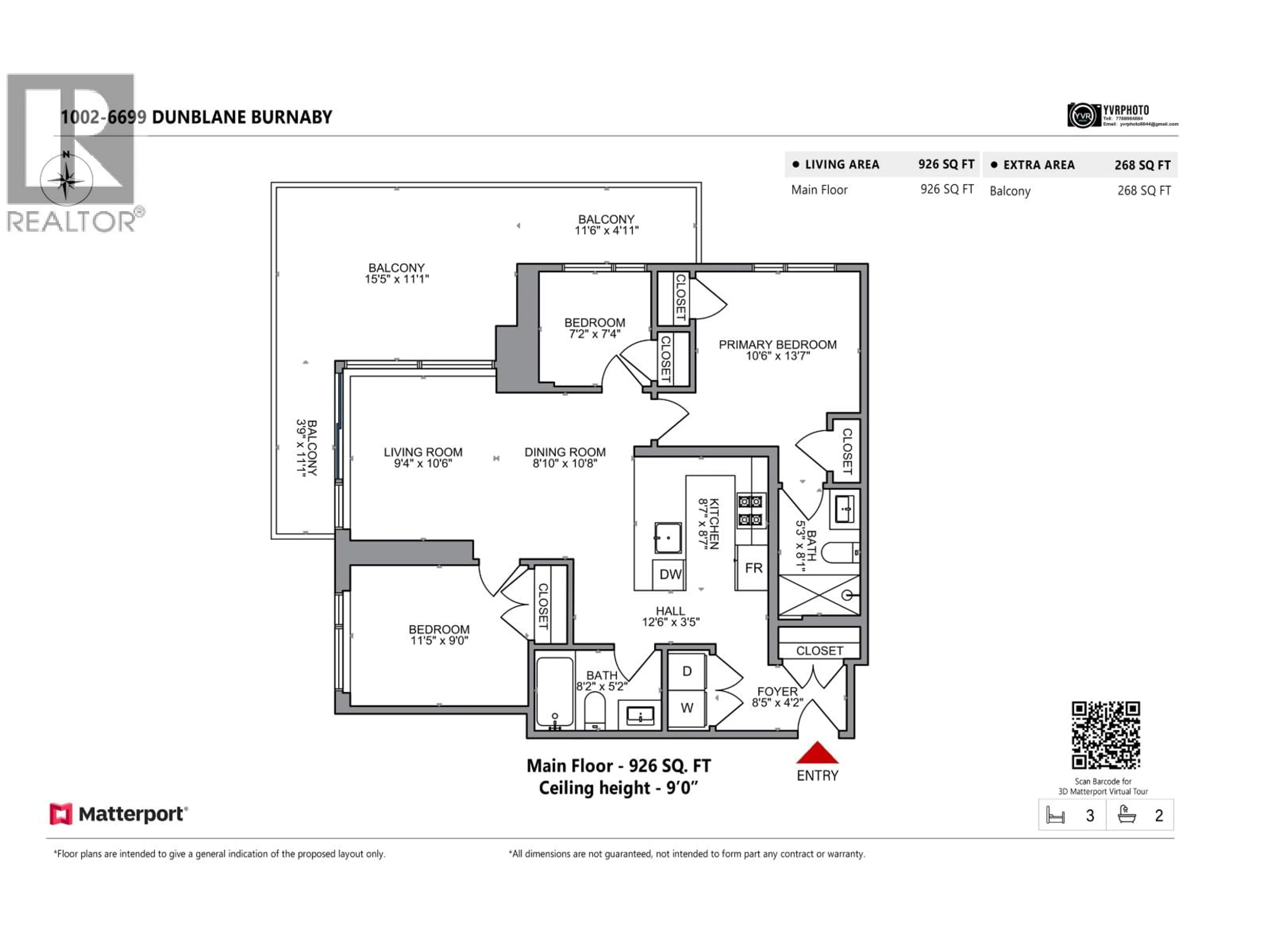 Floor plan for 1002 - 6699 DUNBLANE AVENUE, Burnaby British Columbia V5H0J8