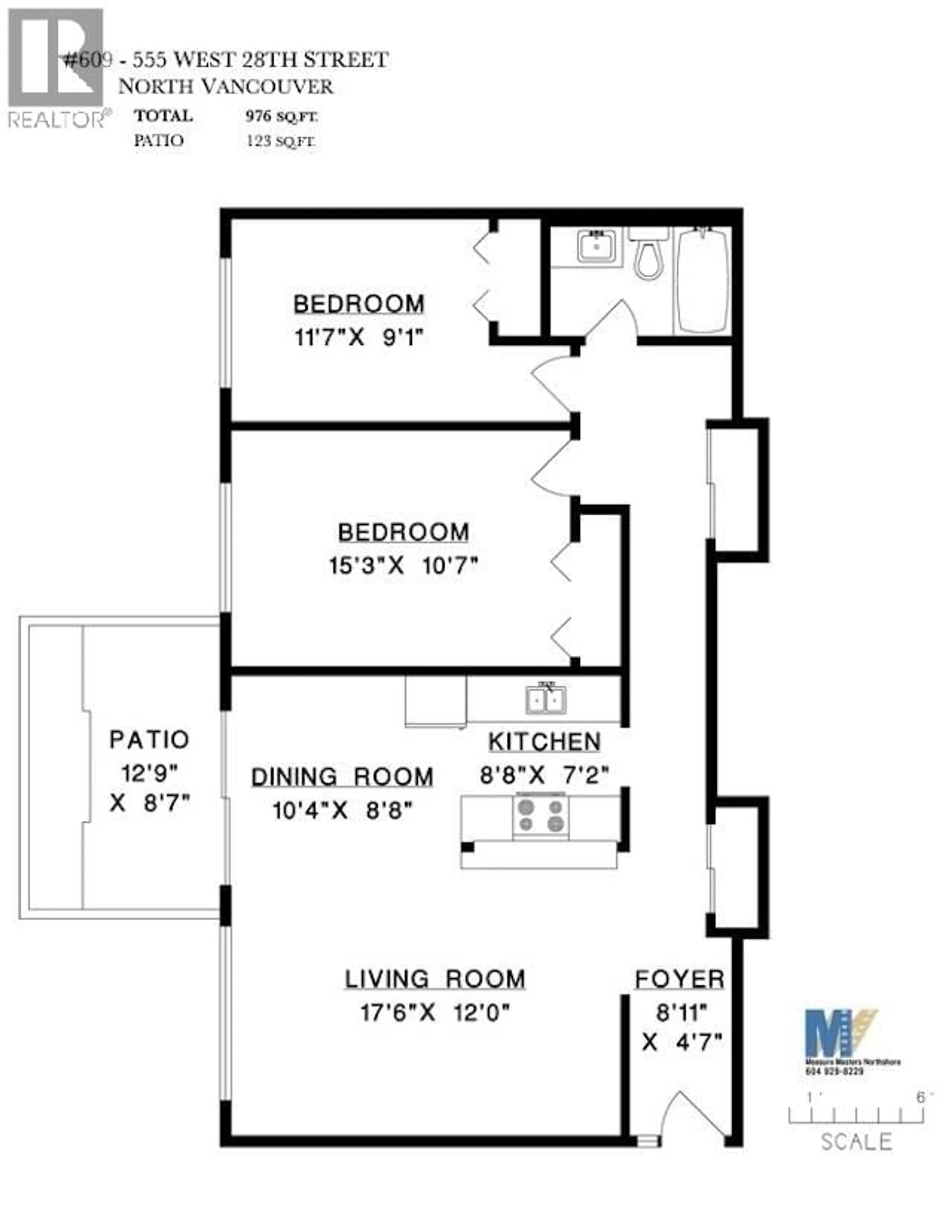 Floor plan for 609 - 555 28TH STREET, North Vancouver British Columbia V7N2J7