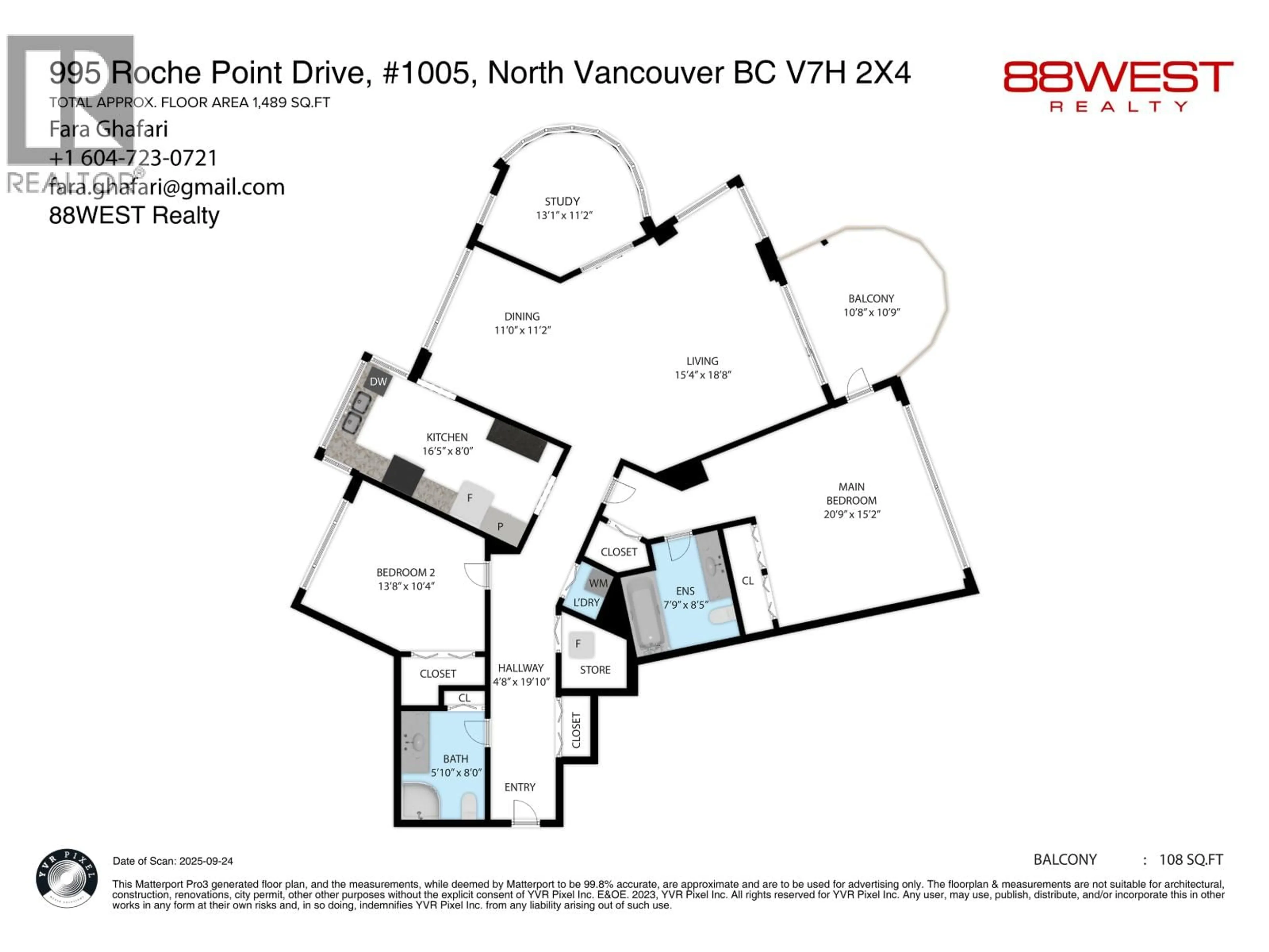 Floor plan for 1005 - 995 ROCHE POINT DRIVE, North Vancouver British Columbia V7H2X4