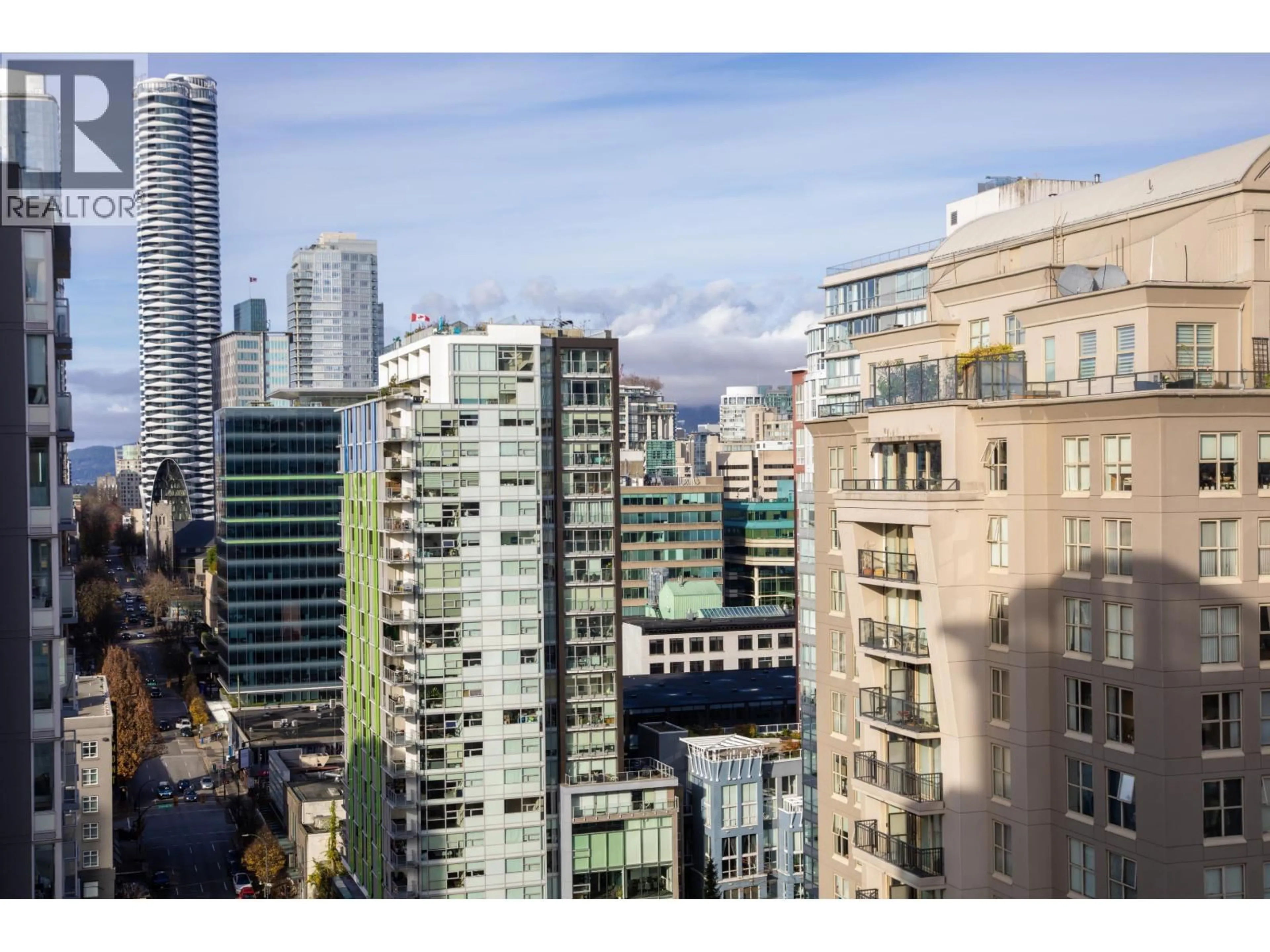 A pic from outside/outdoor area/front of a property/back of a property/a pic from drone, city buildings view from balcony for 2103 - 1010 RICHARDS STREET, Vancouver British Columbia V6B1G2