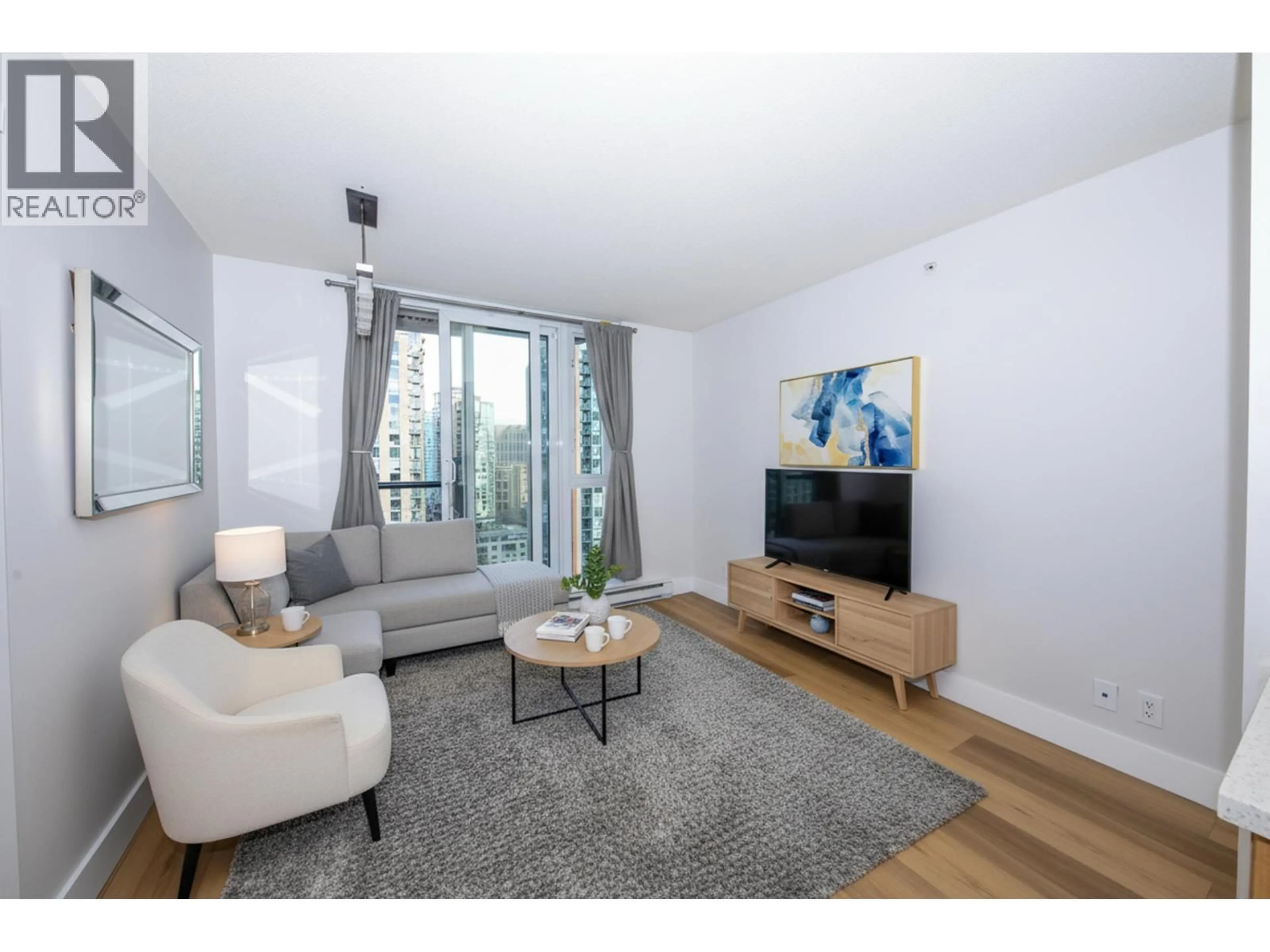 Living room with furniture, wood/laminate floor for 2103 - 1010 RICHARDS STREET, Vancouver British Columbia V6B1G2