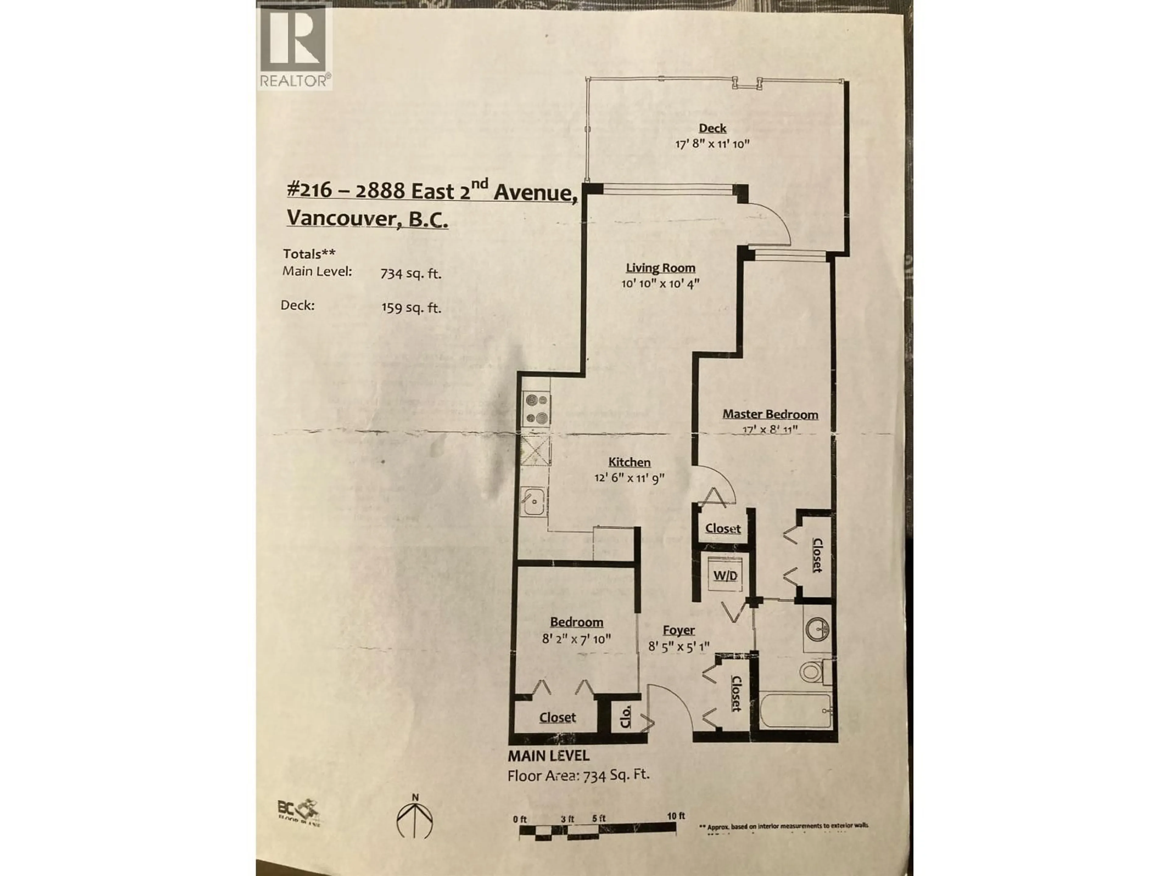 Floor plan for 216 - 2888 2ND AVENUE, Vancouver British Columbia V5M0B9