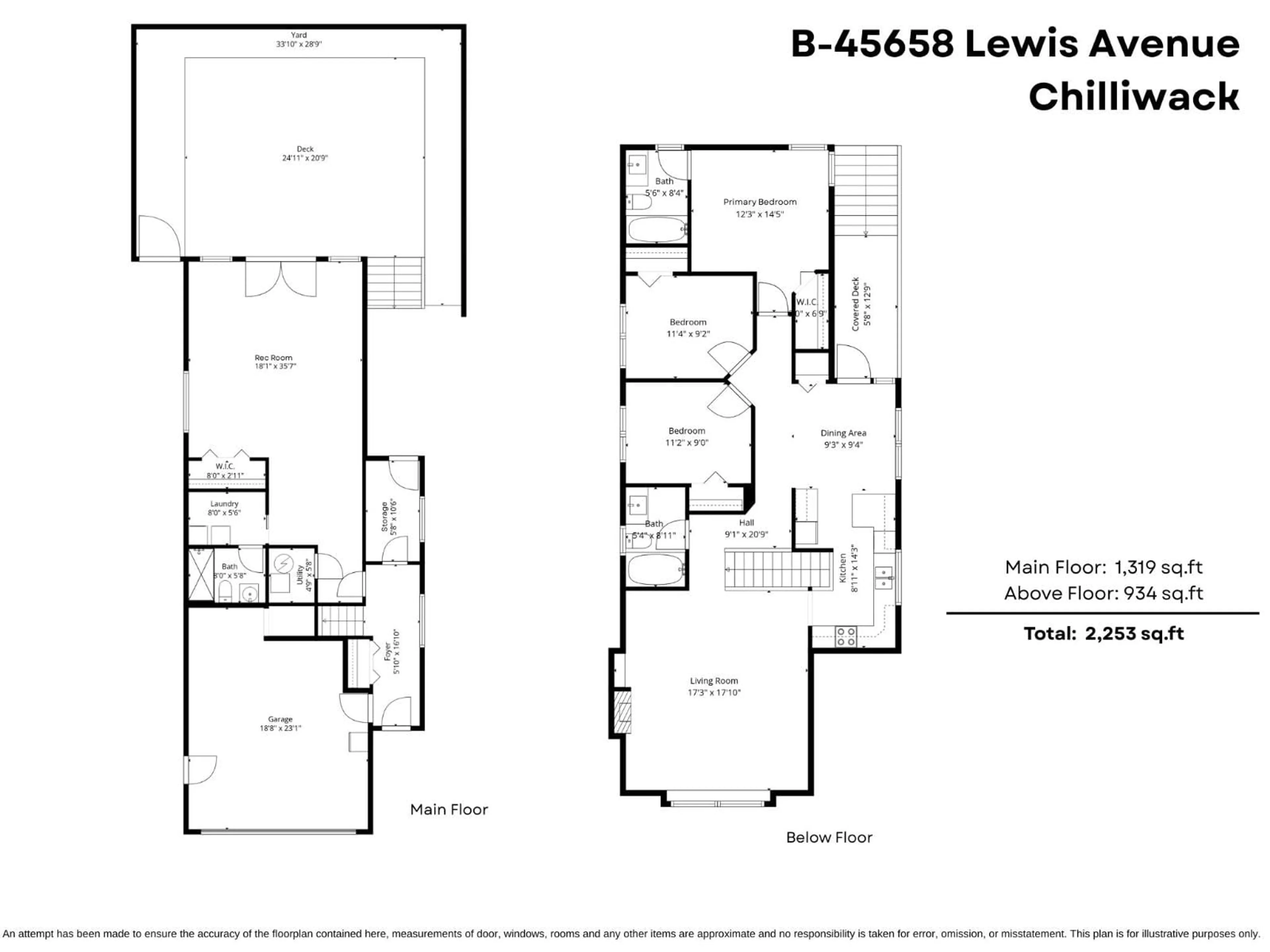 Floor plan for B - 45658 LEWIS AVENUE, Chilliwack British Columbia V2P3C6
