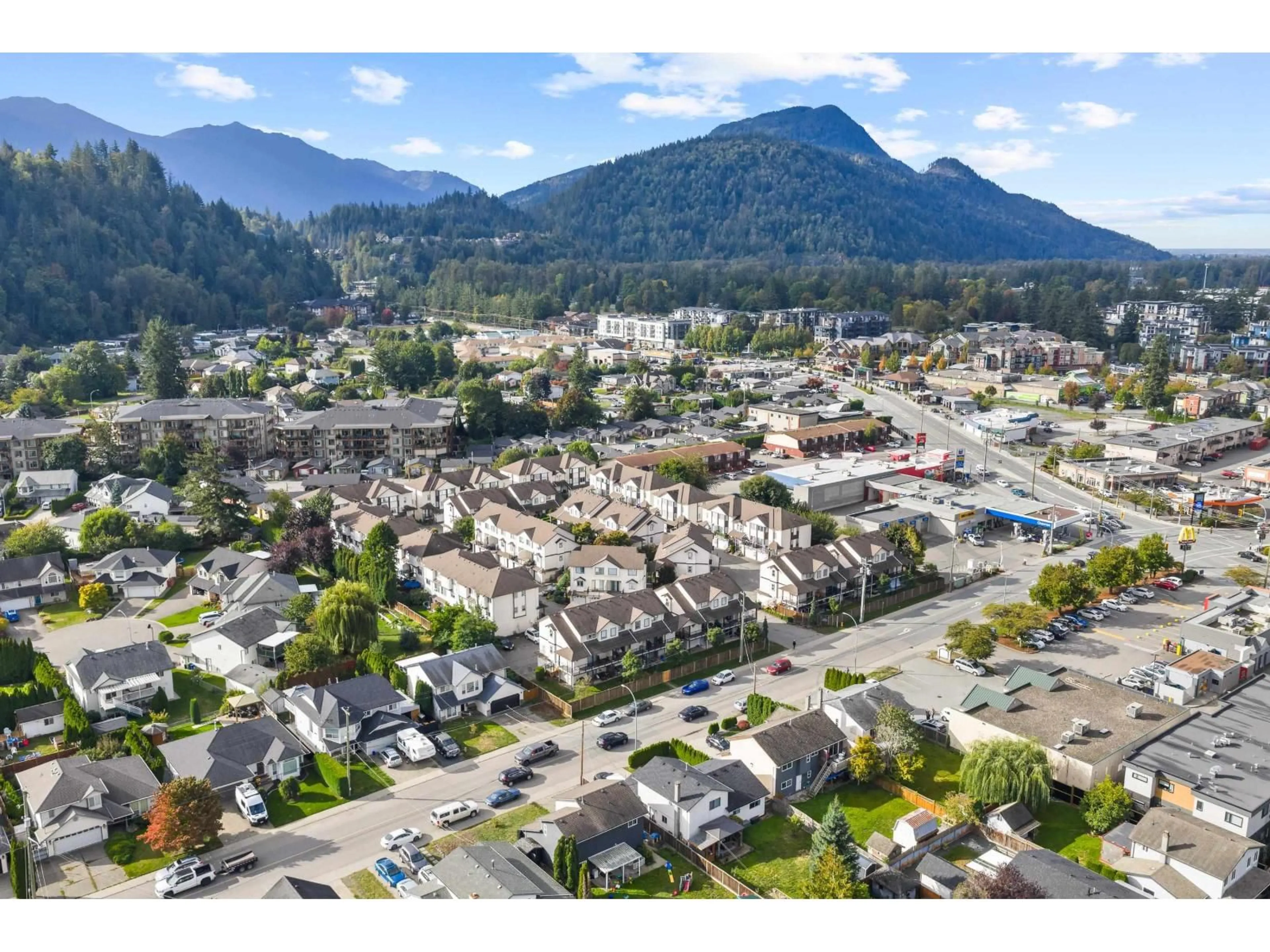 A pic from outside/outdoor area/front of a property/back of a property/a pic from drone, mountain view for 46 - 45740 THOMAS ROAD, Chilliwack British Columbia V2R3V9