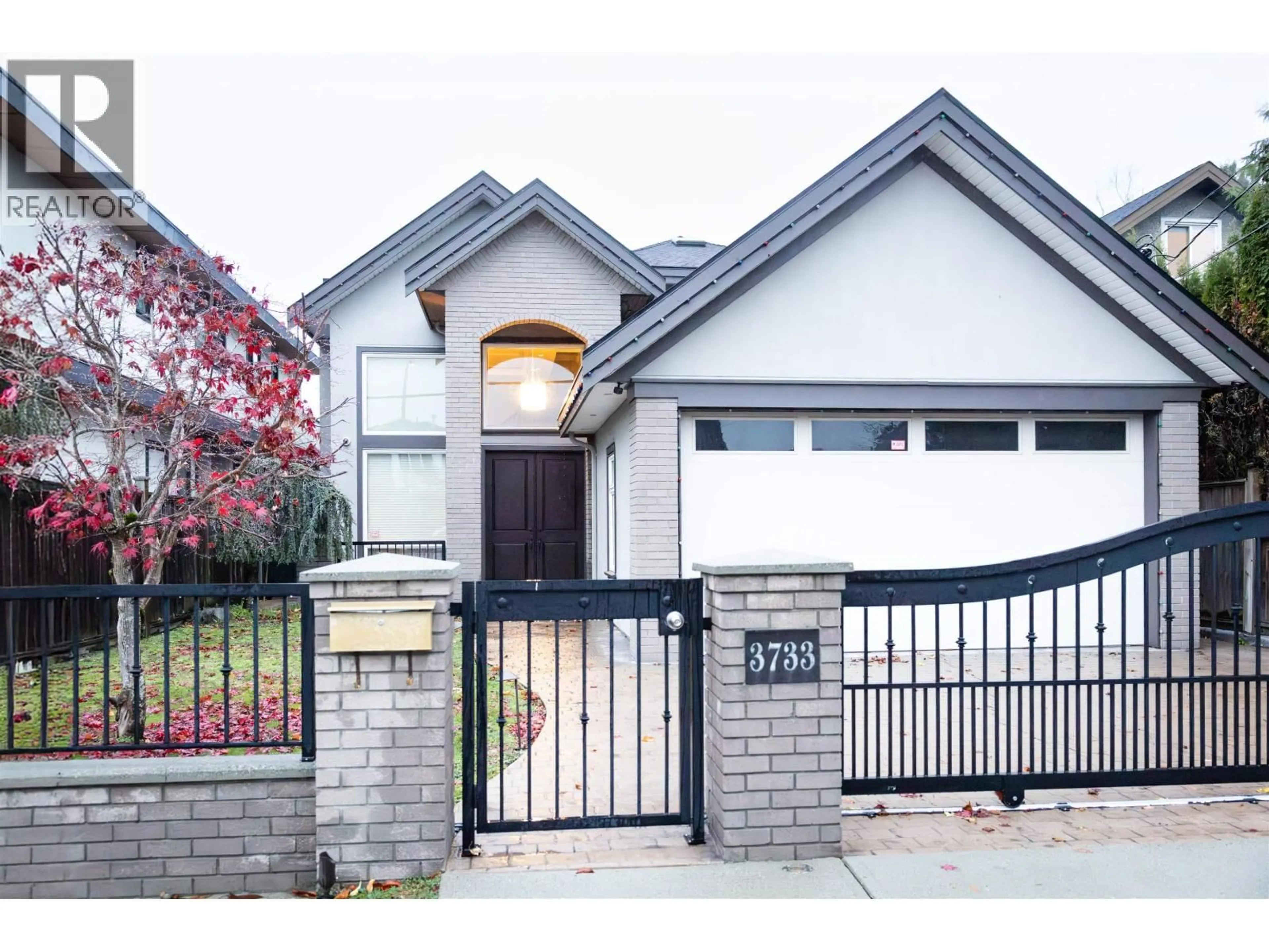 Home with brick exterior material, street for 3733 LOCKHART ROAD, Richmond British Columbia V7C1M4