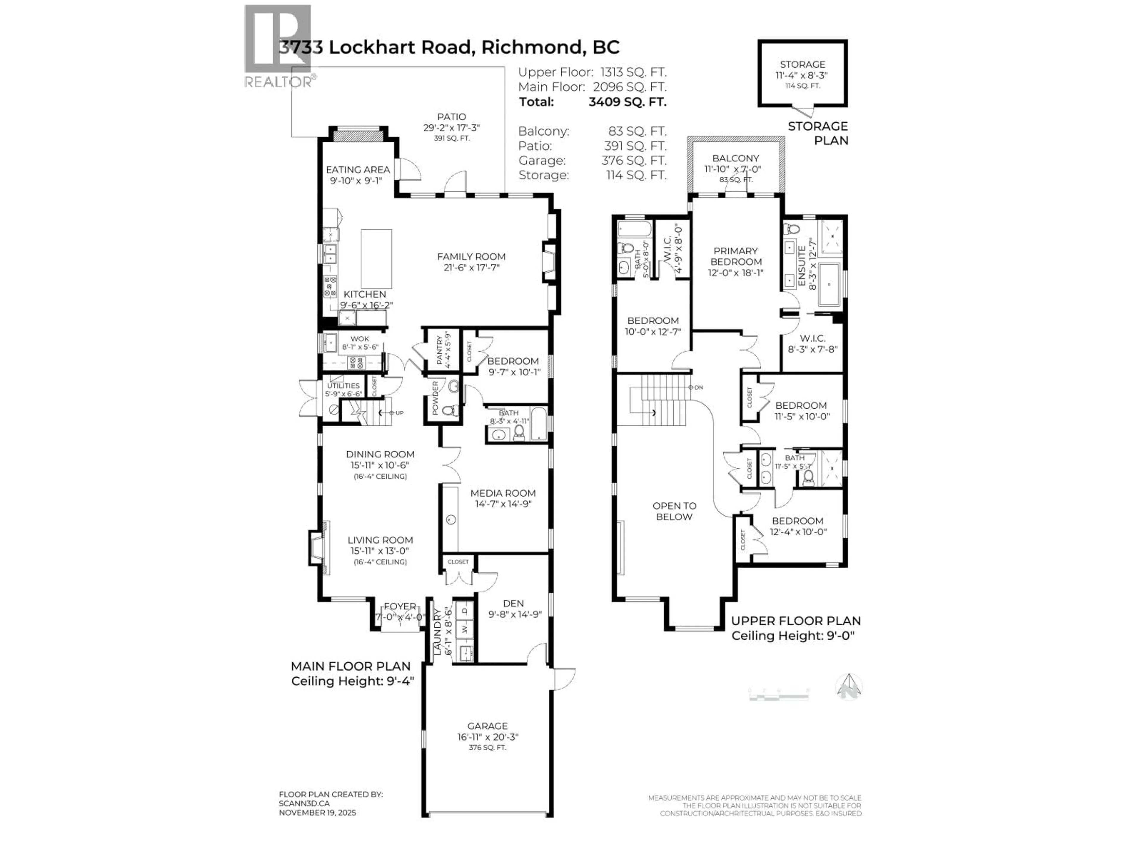 Floor plan for 3733 LOCKHART ROAD, Richmond British Columbia V7C1M4